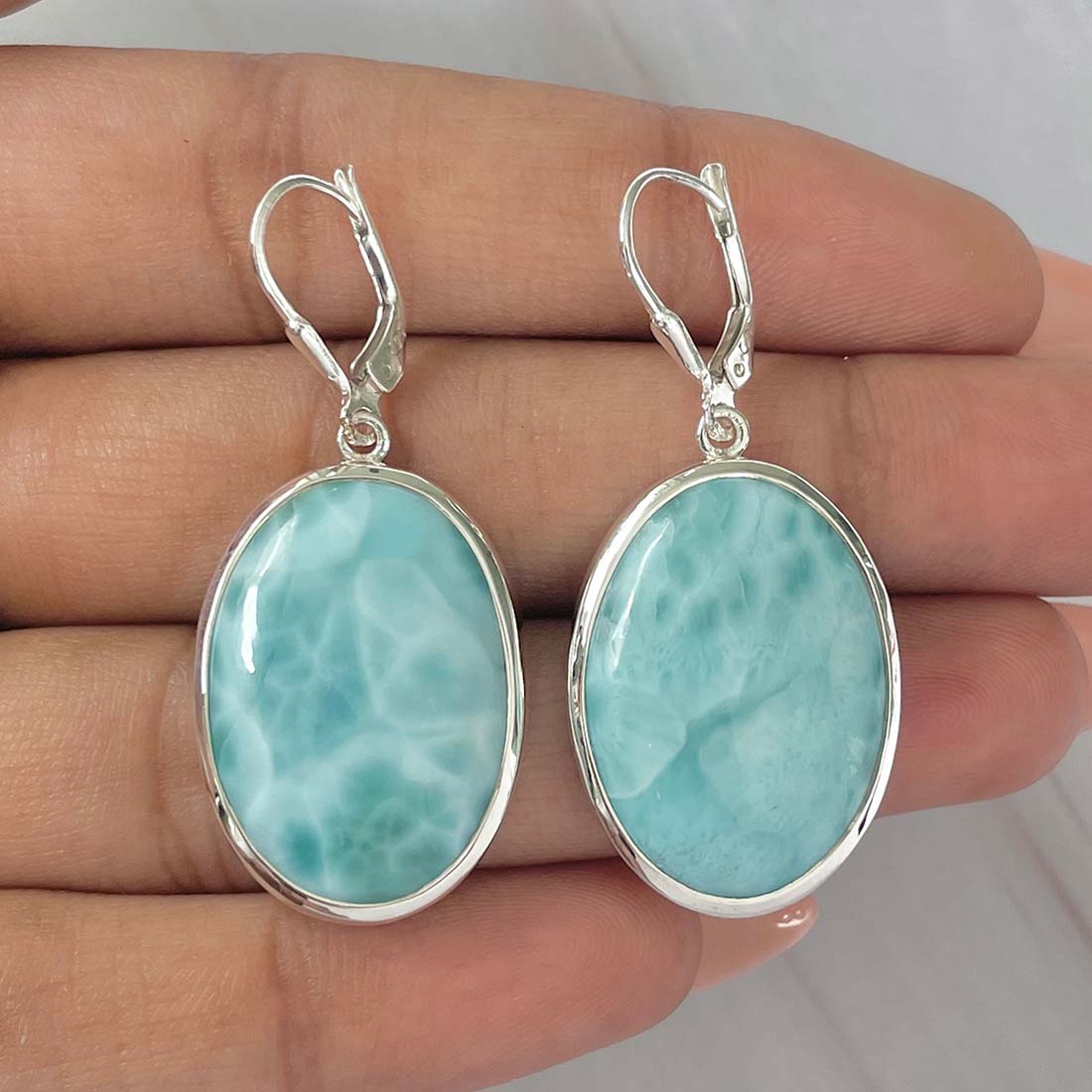 Larimar Earring-(LAR-E-121.)