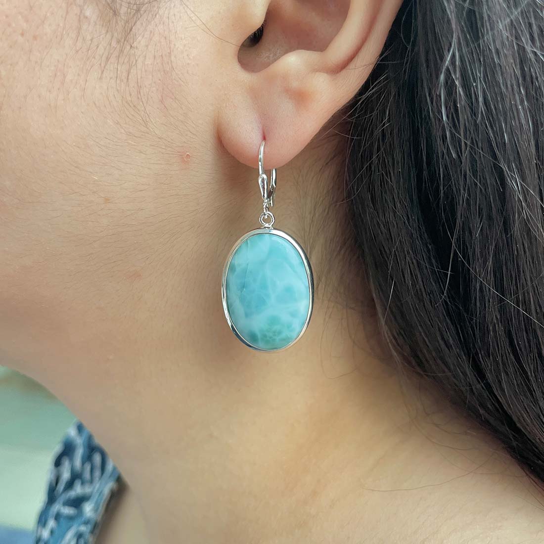 Larimar Earring-(LAR-E-121.)