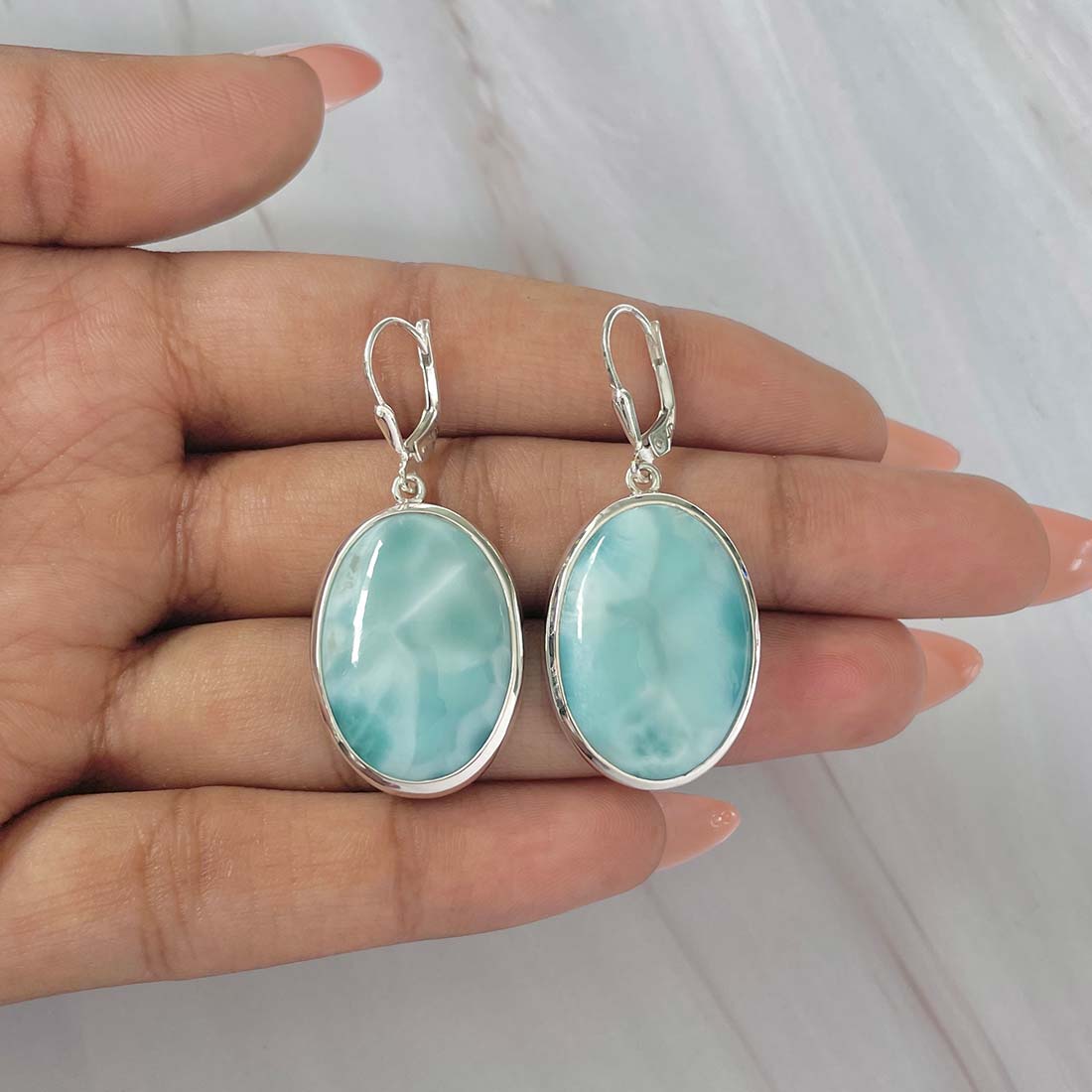 Larimar Earring-(LAR-E-122.)