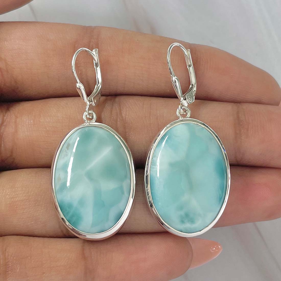 Larimar Earring-(LAR-E-122.)