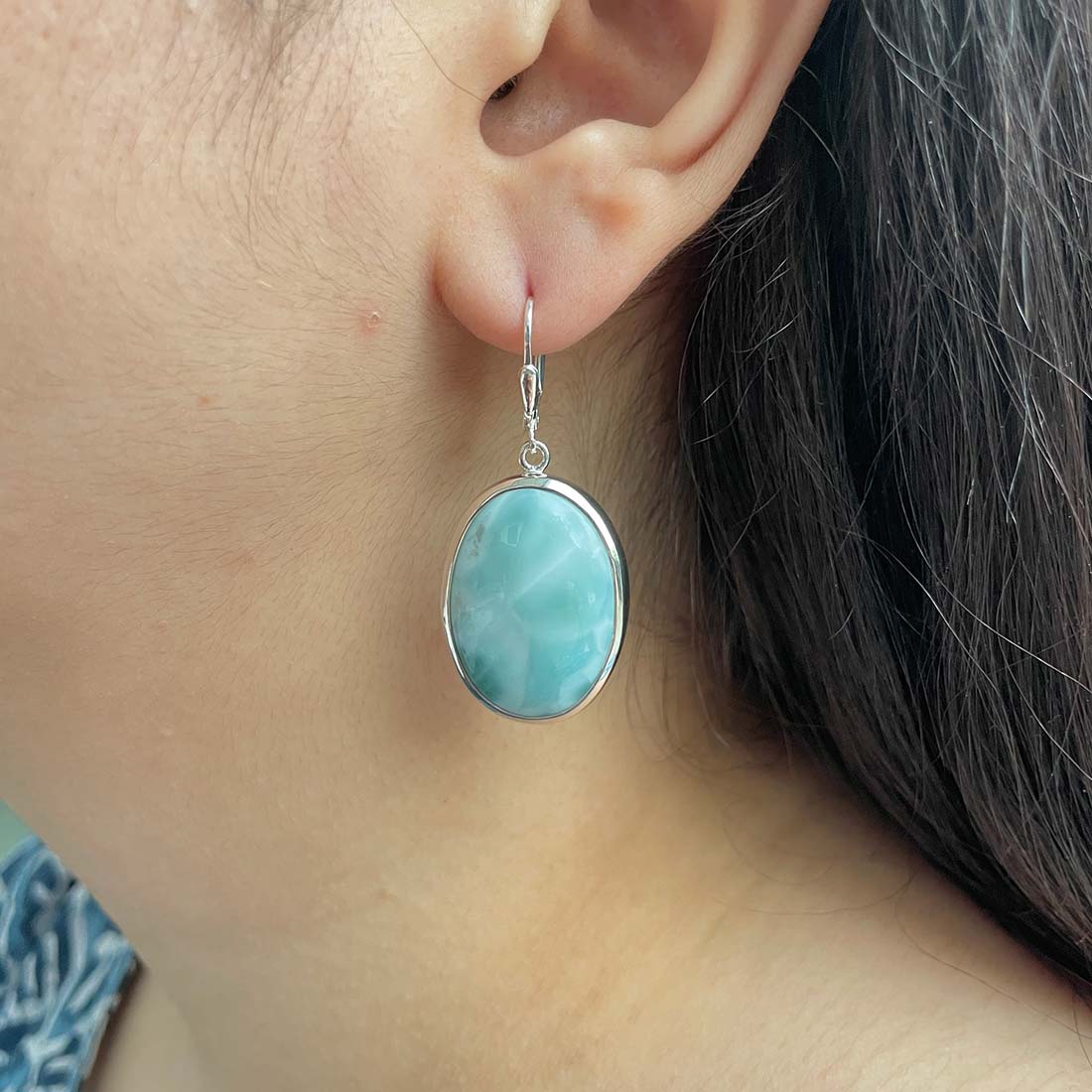 Larimar Earring-(LAR-E-122.)