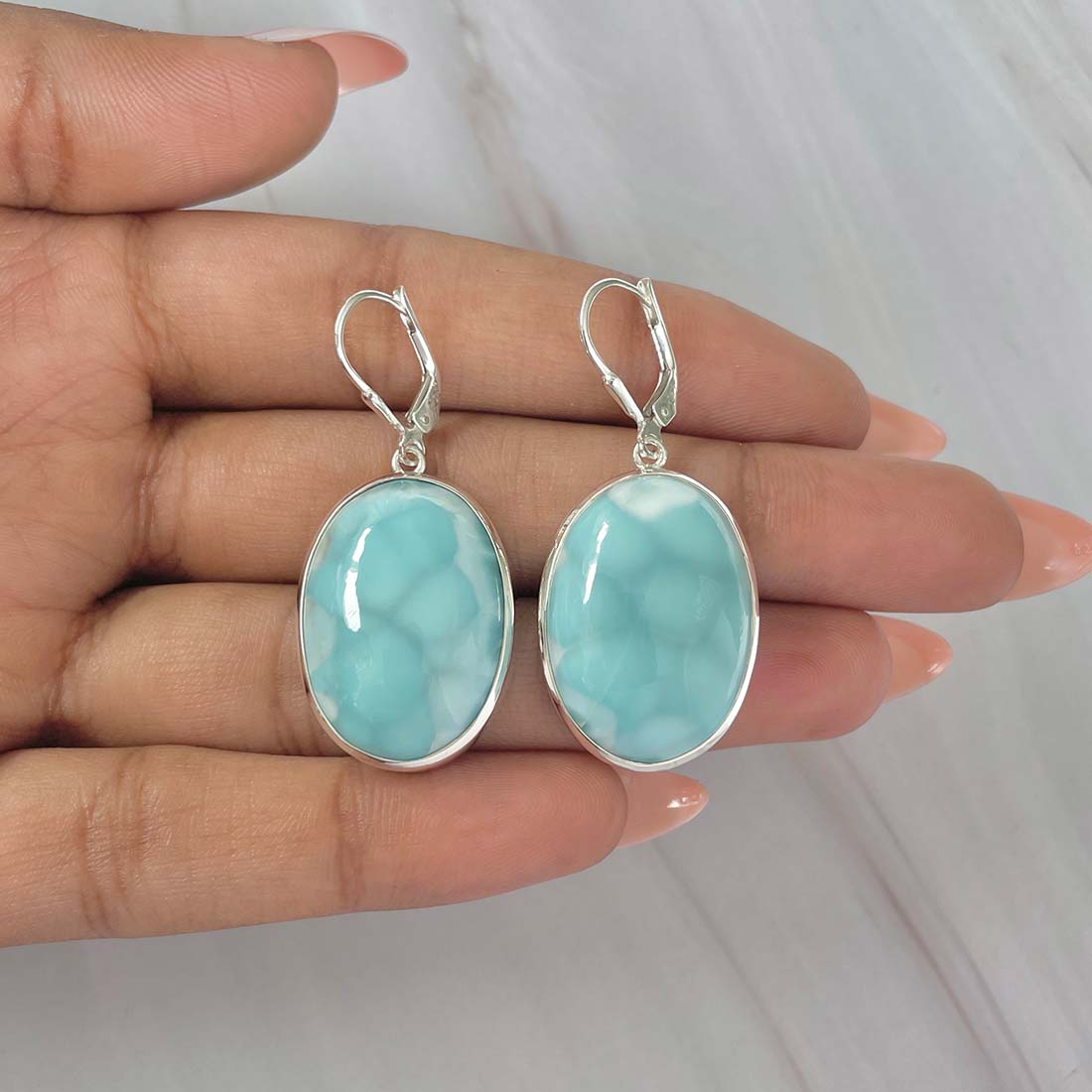 Larimar Earring-(LAR-E-123.)