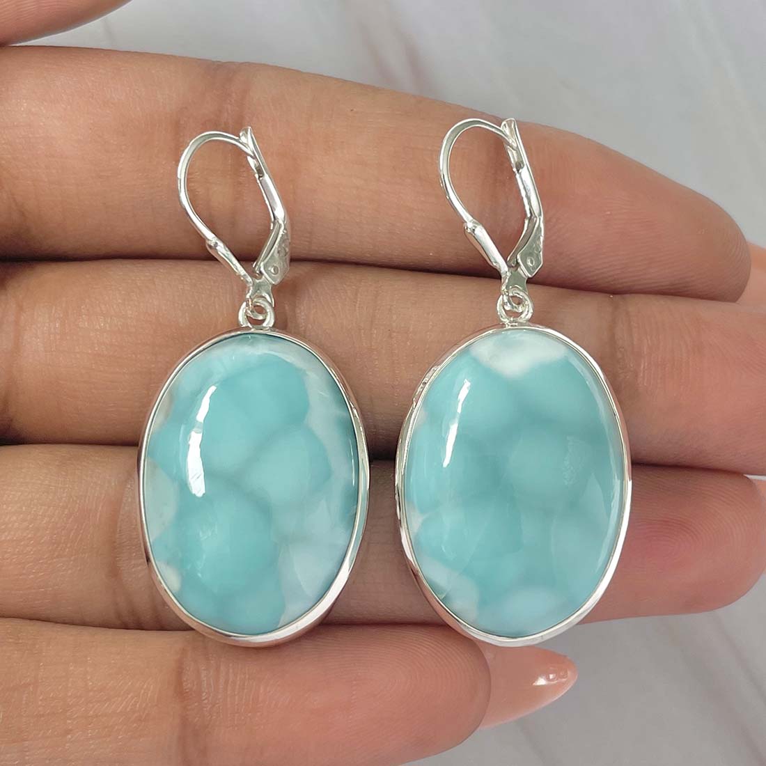 Larimar Earring-(LAR-E-123.)