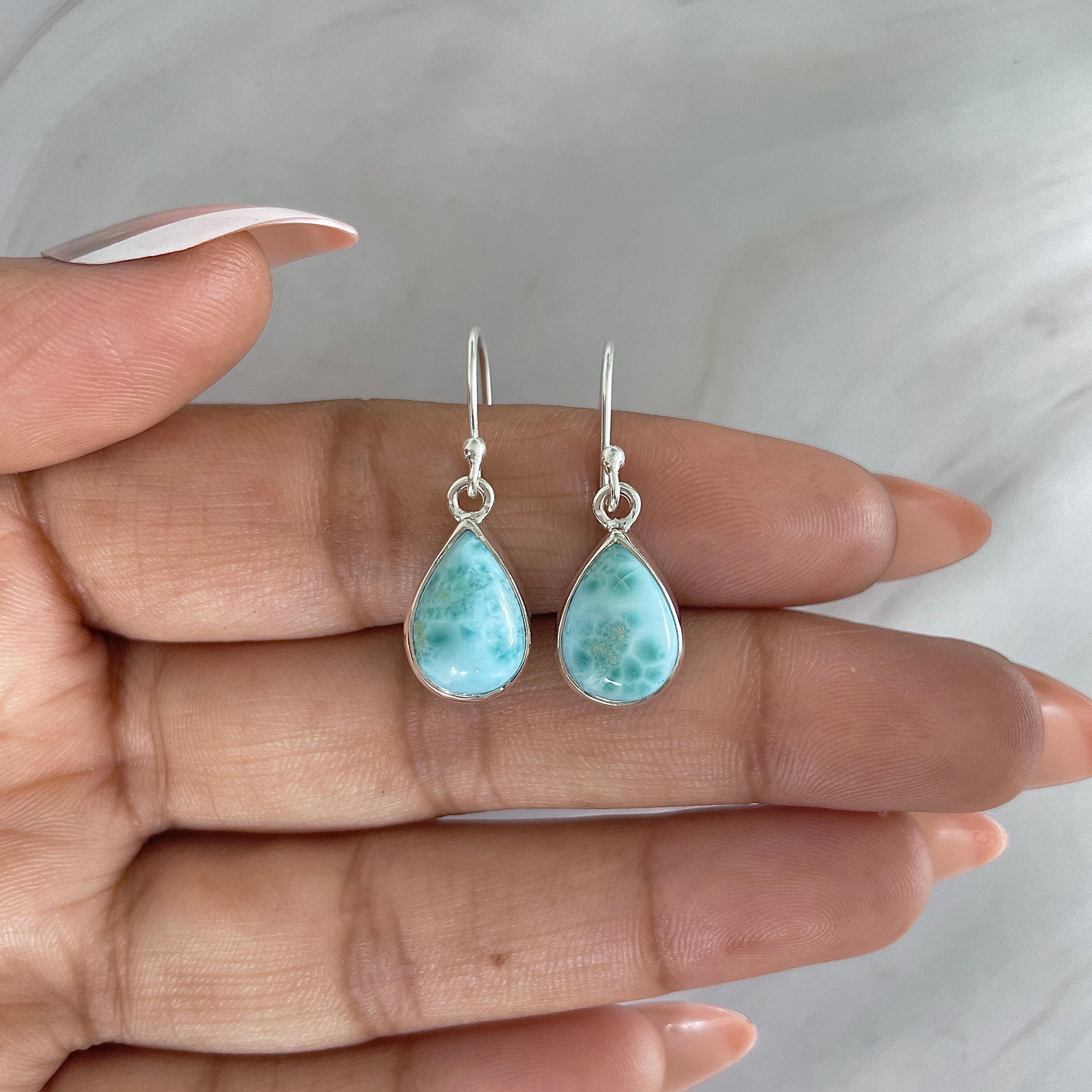 Larimar Earring-(LAR-E-1236.)
