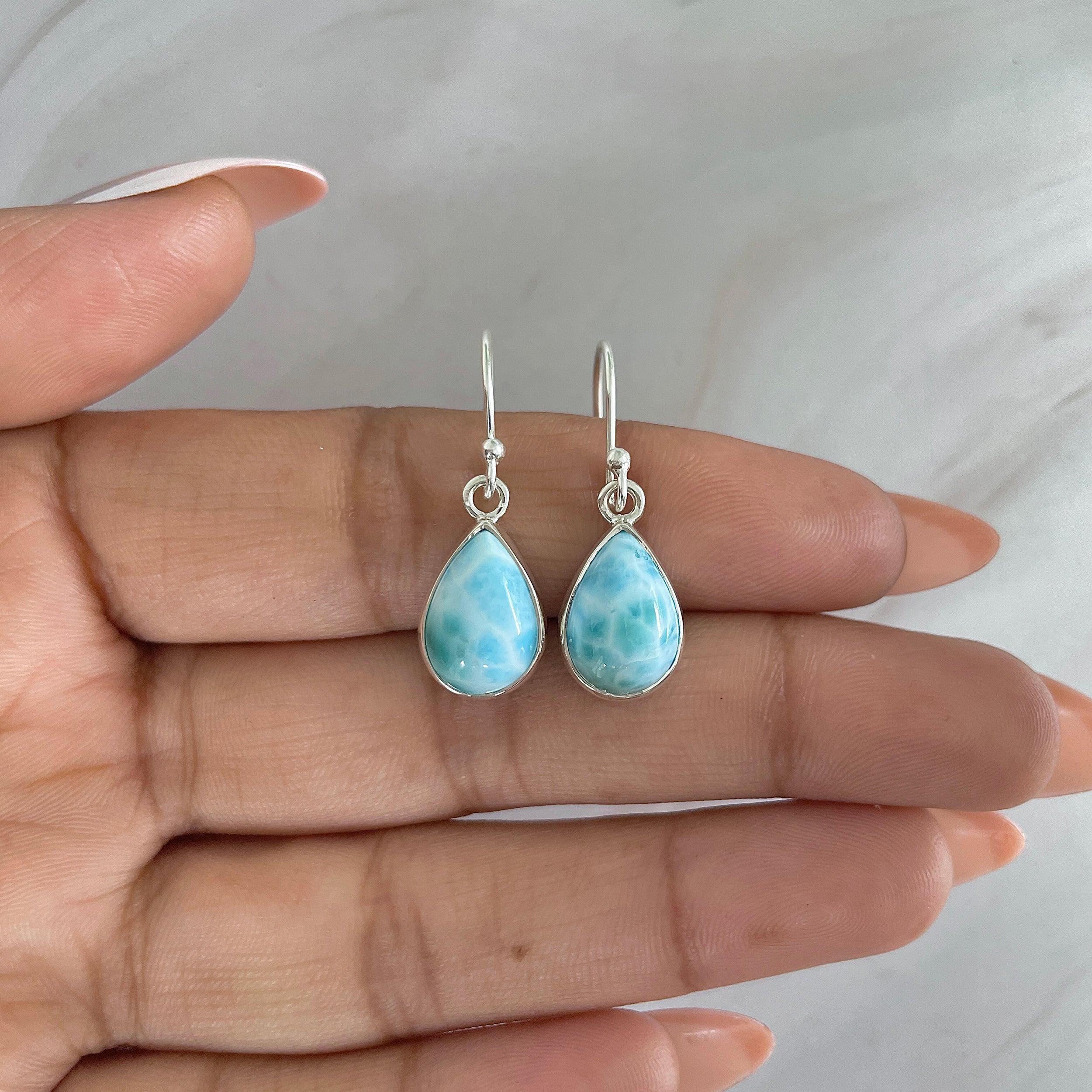Larimar Earring-(LAR-E-1238.)