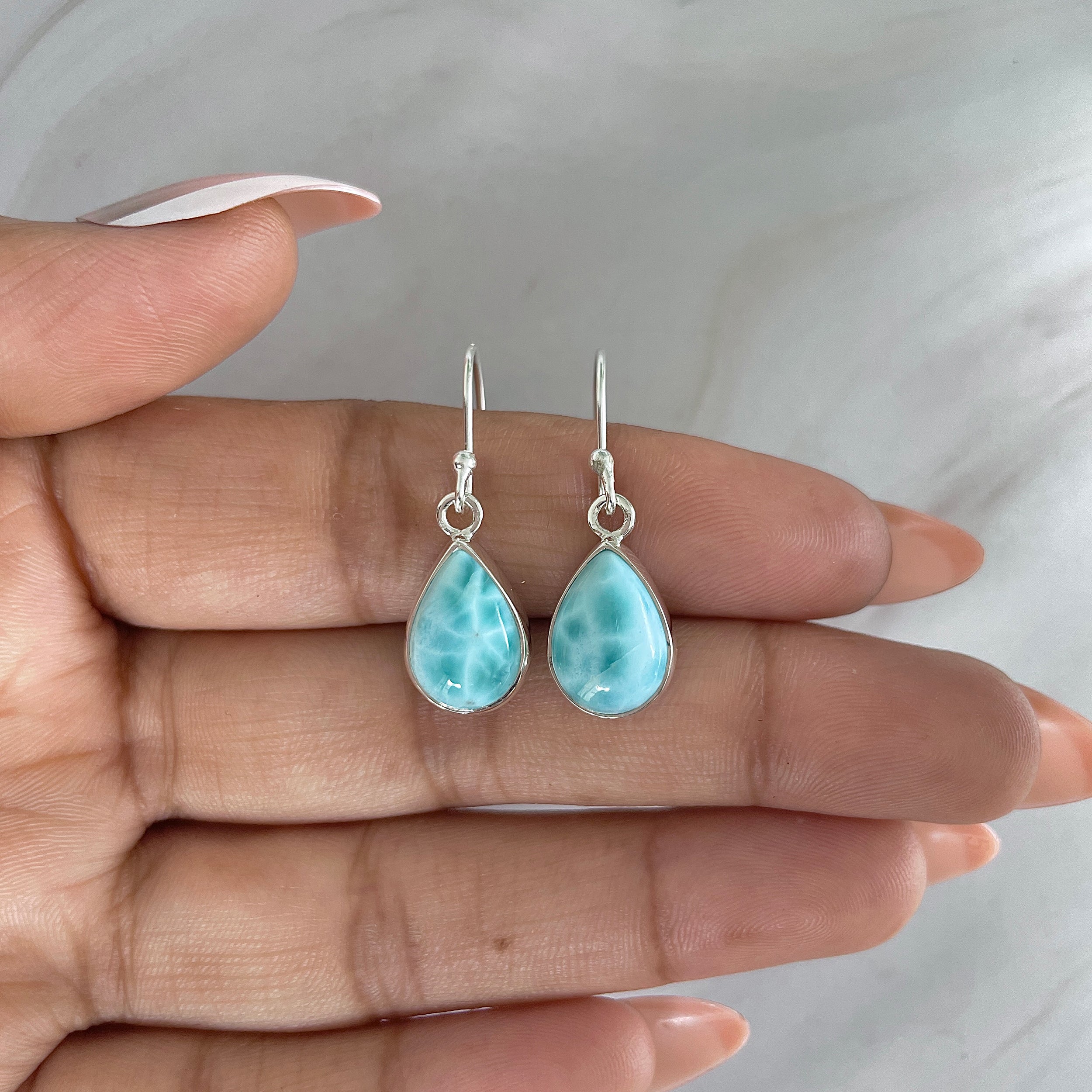 Larimar Earring-(LAR-E-1239.)