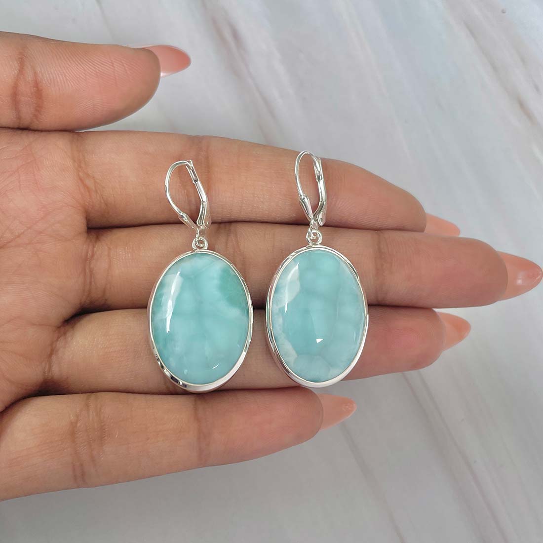 Larimar Earring-(LAR-E-124.)