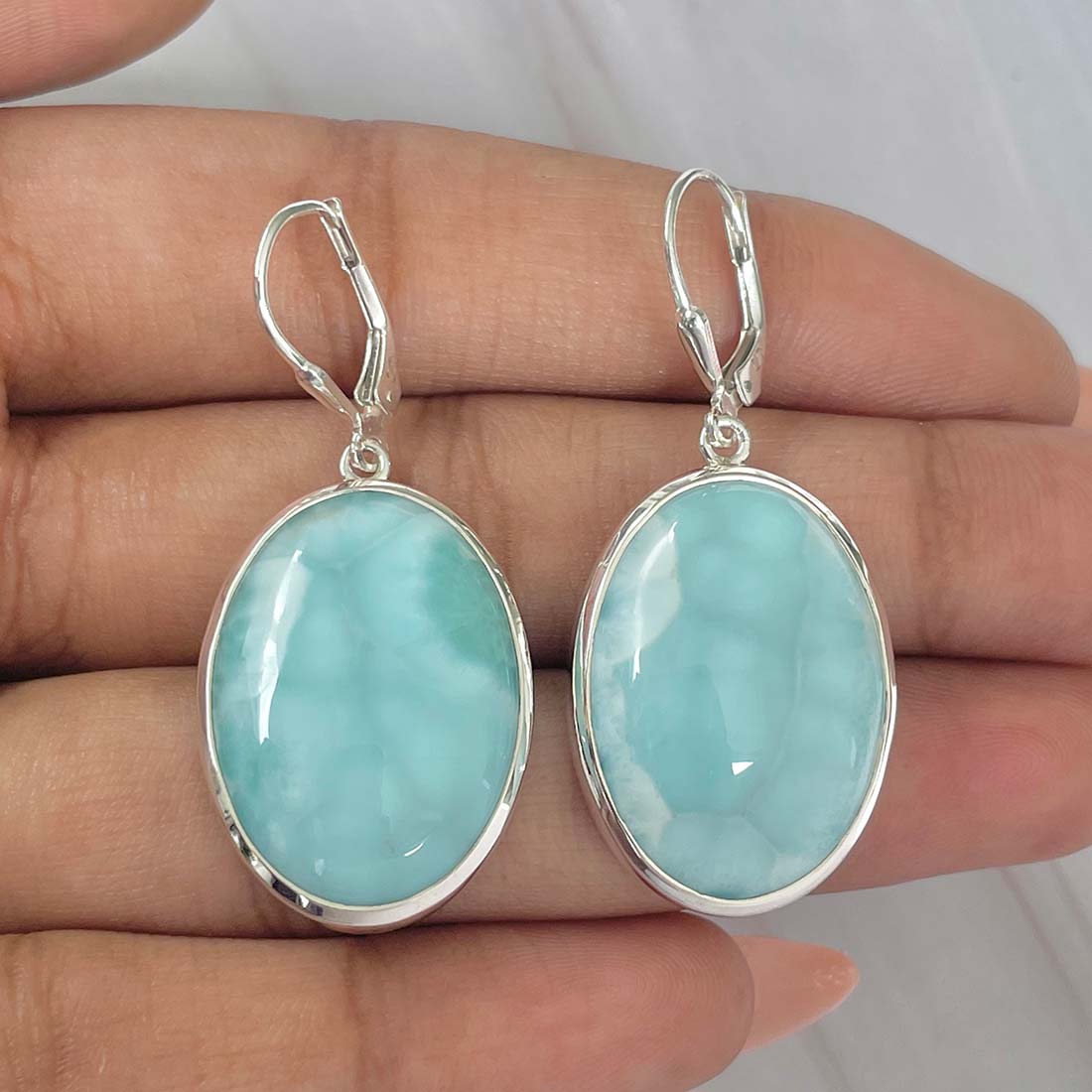Larimar Earring-(LAR-E-124.)