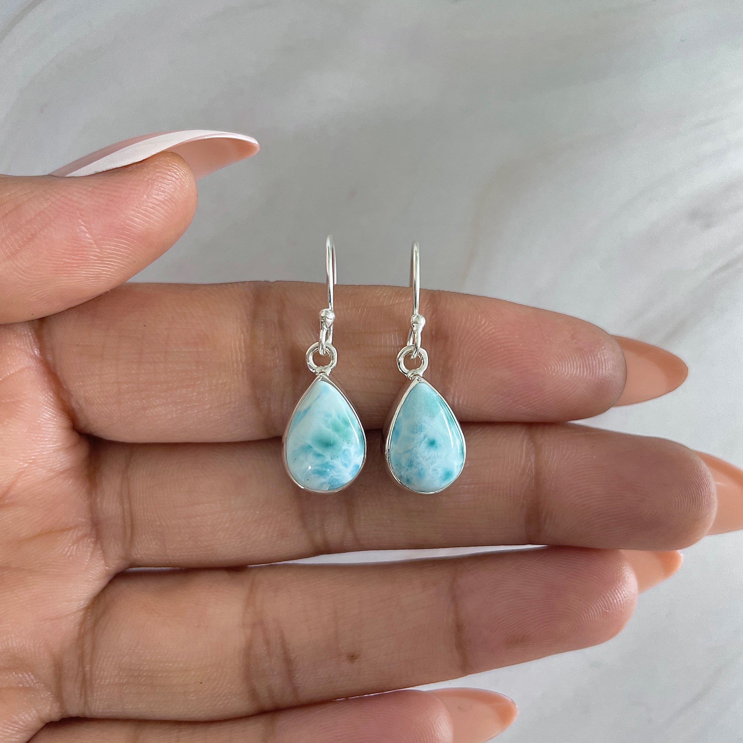 Larimar Earring-(LAR-E-1248.)