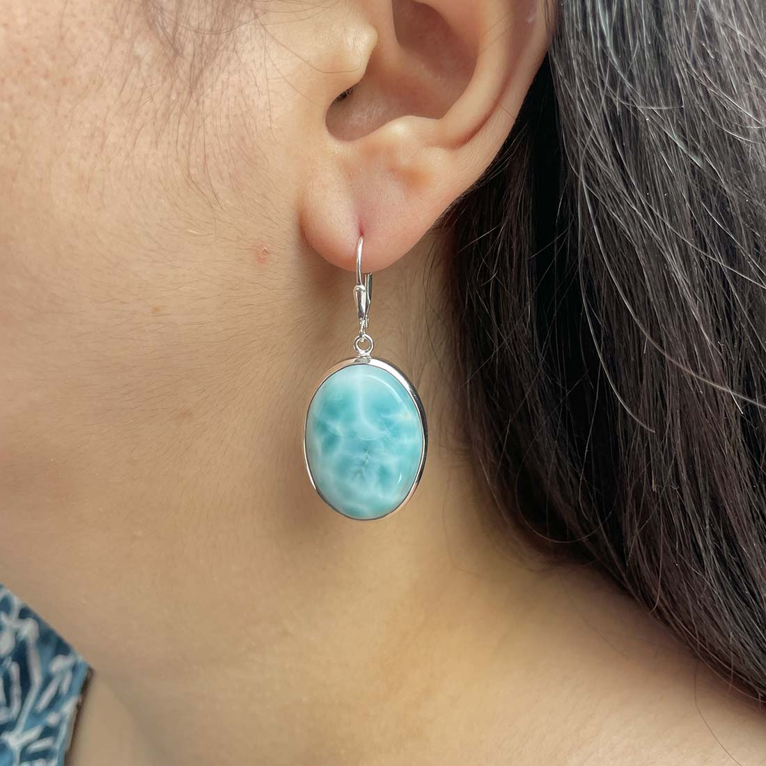 Larimar Earring-(LAR-E-125.)