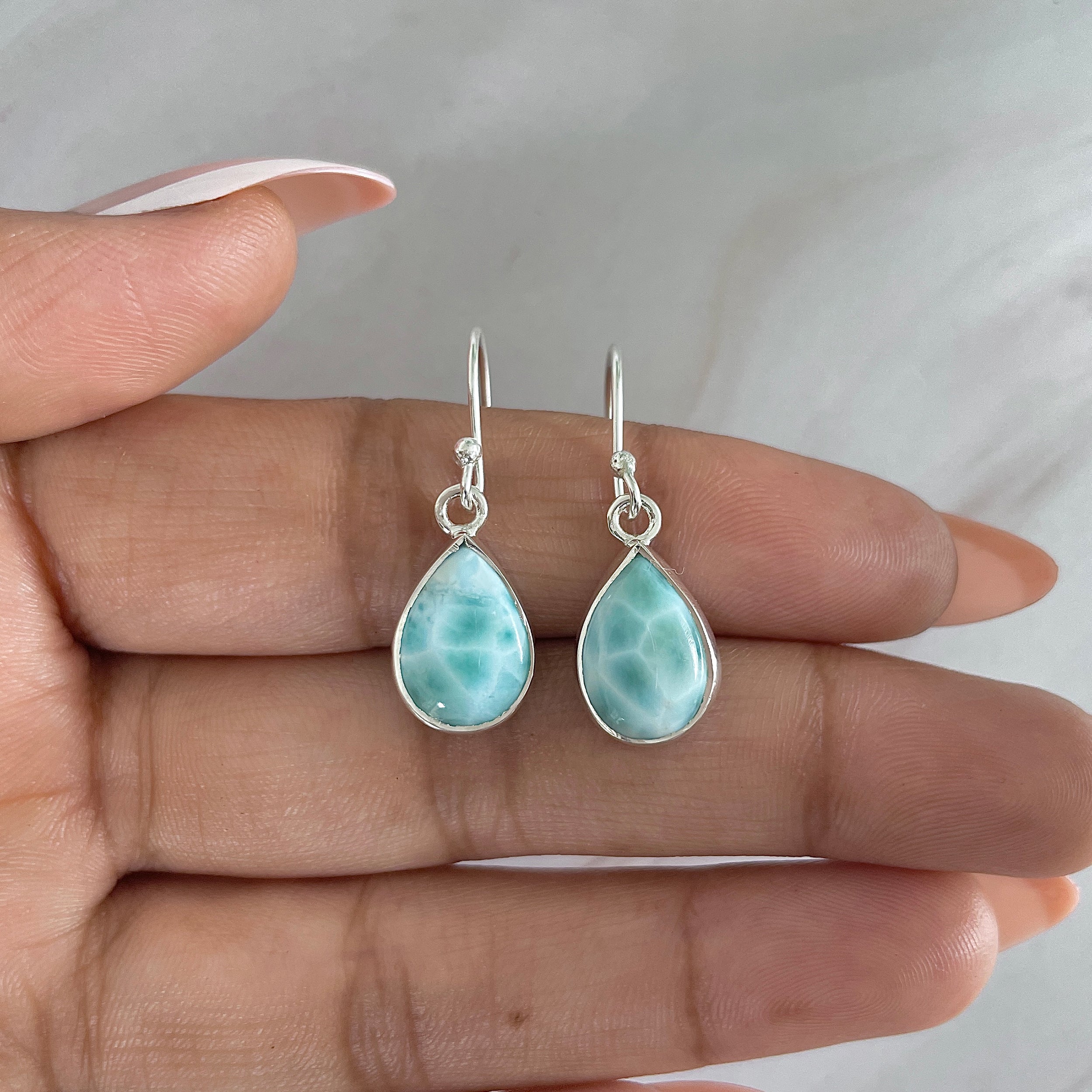Larimar Earring-(LAR-E-1257.)