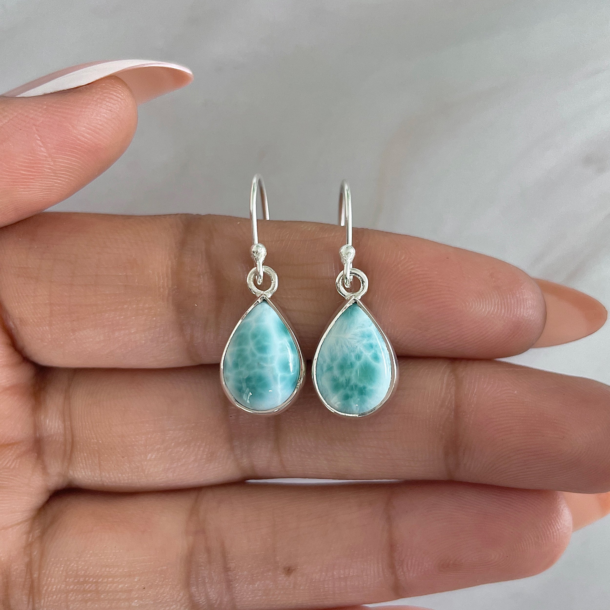 Larimar Earring-(LAR-E-1258.)