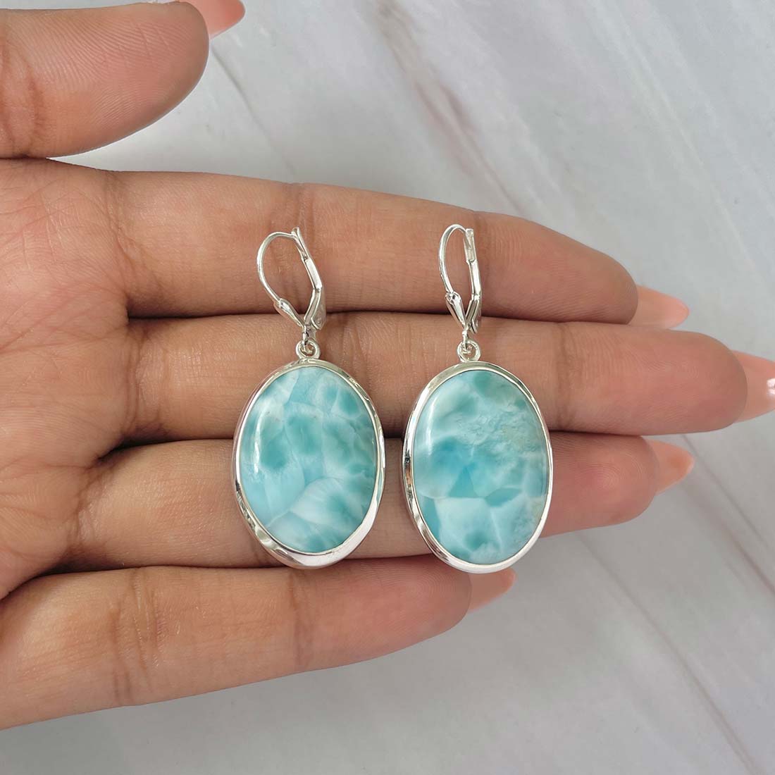 Larimar Earring-(LAR-E-126.)