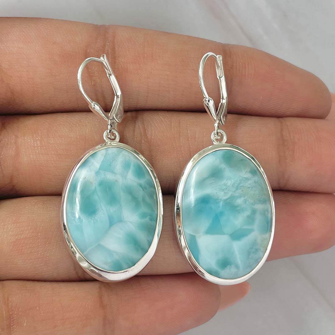 Larimar Earring-(LAR-E-126.)