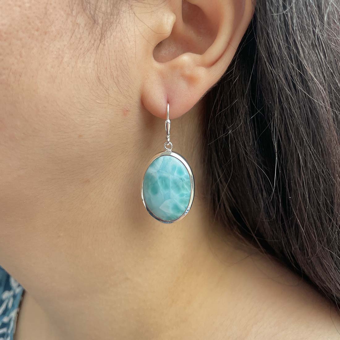 Larimar Earring-(LAR-E-126.)
