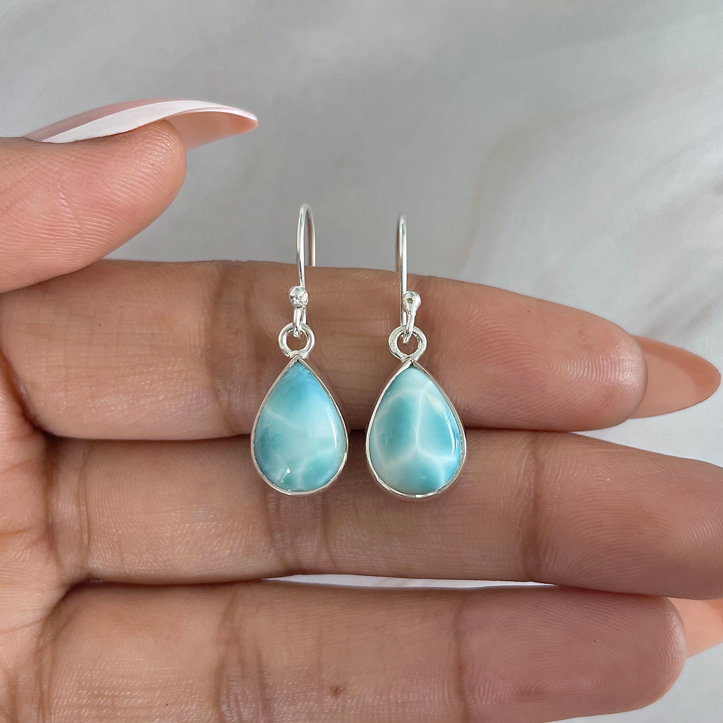 Larimar Earring-(LAR-E-1260.)