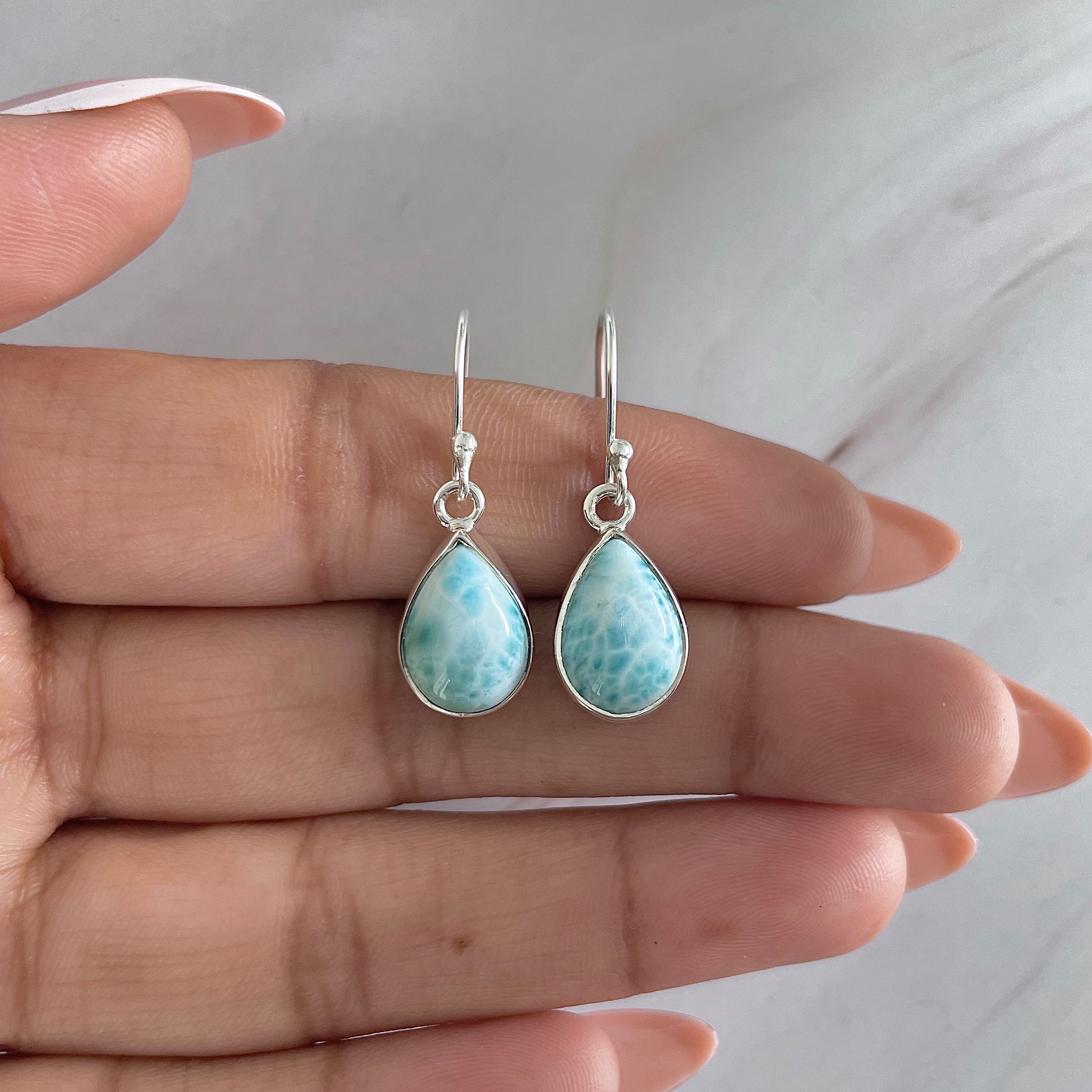 Larimar Earring-(LAR-E-1268.)