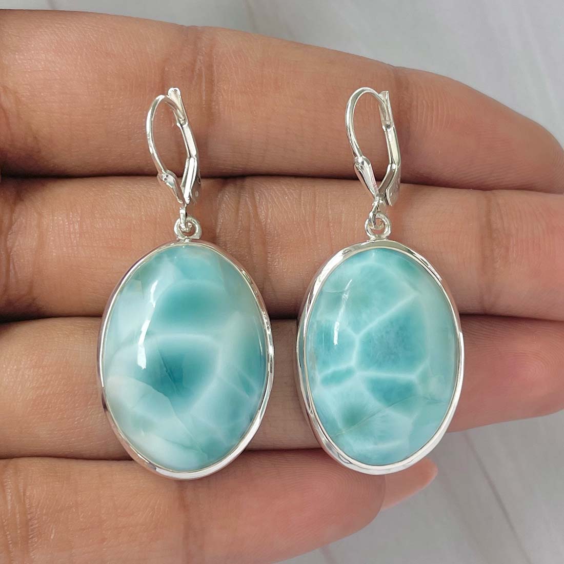 Larimar Earring-(LAR-E-127.)