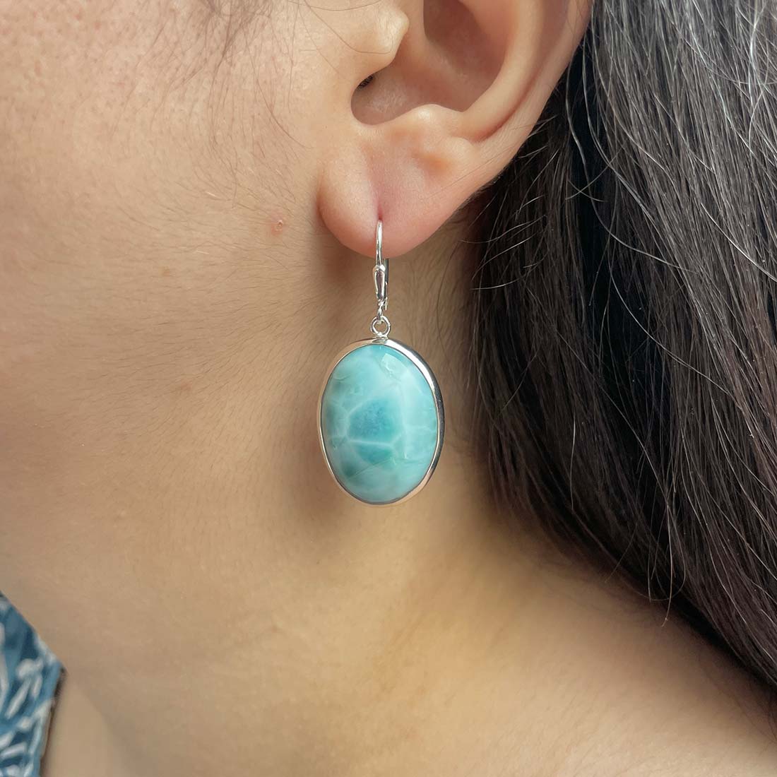 Larimar Earring-(LAR-E-127.)