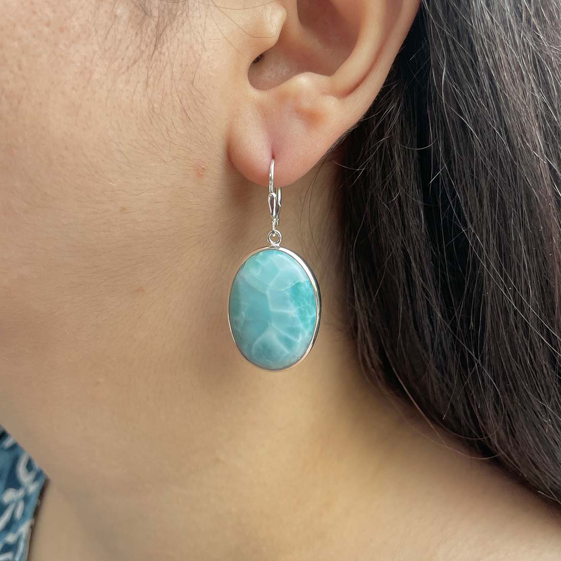 Larimar Earring-(LAR-E-128.)