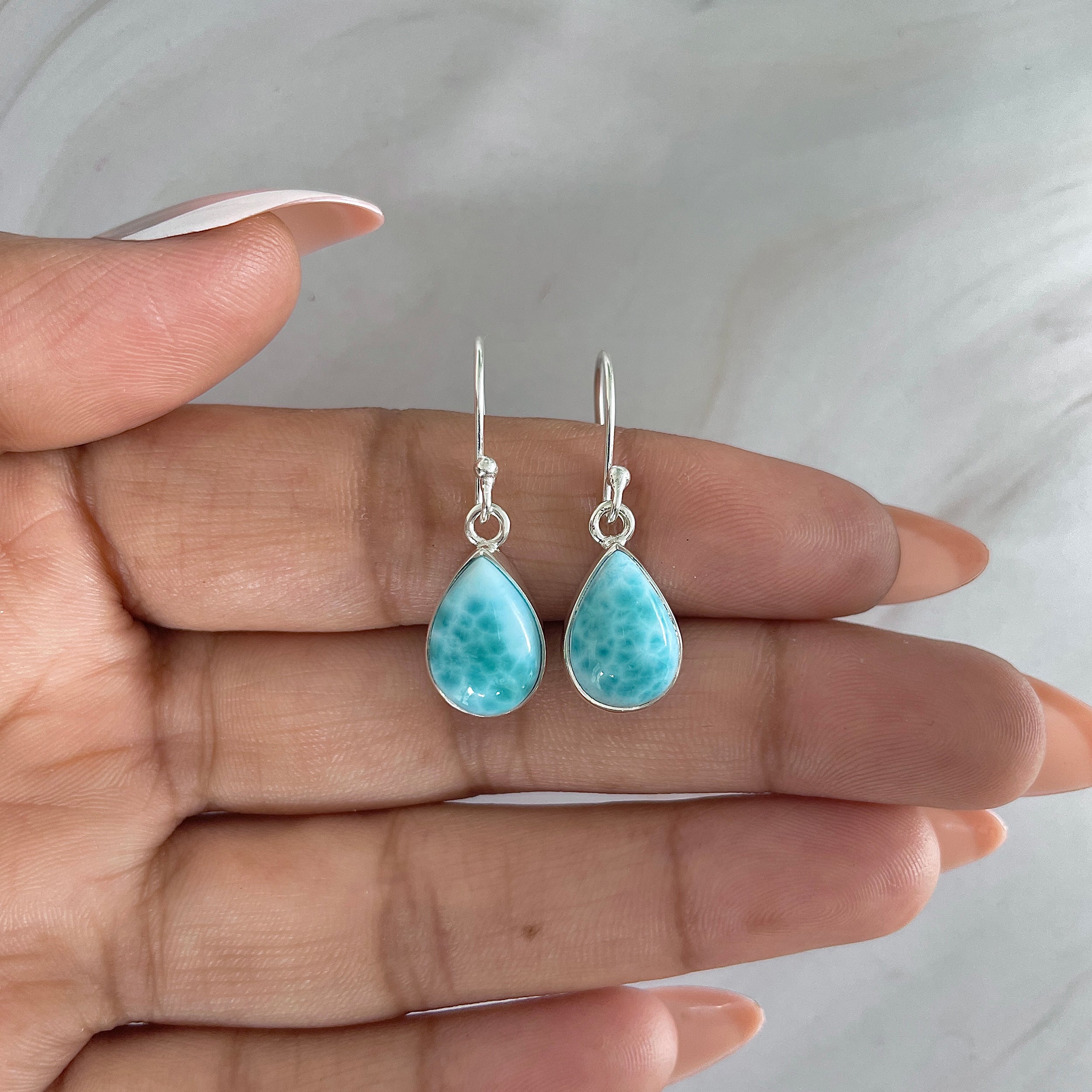 Larimar Earring-(LAR-E-1284.)