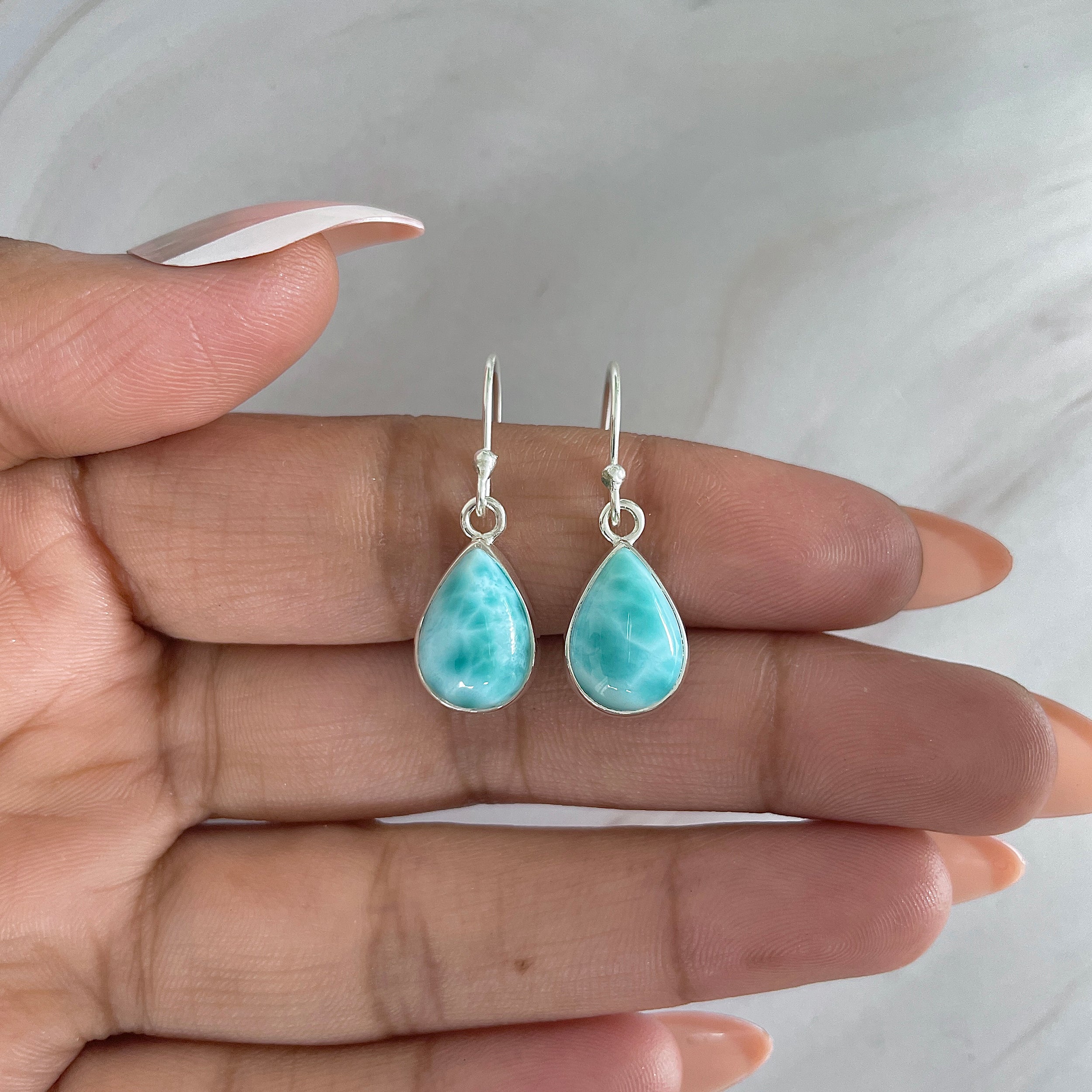 Larimar Earring-(LAR-E-1289.)