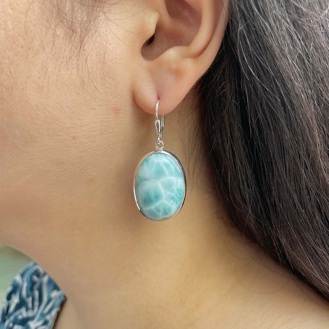 Larimar Earring-(LAR-E-129.)