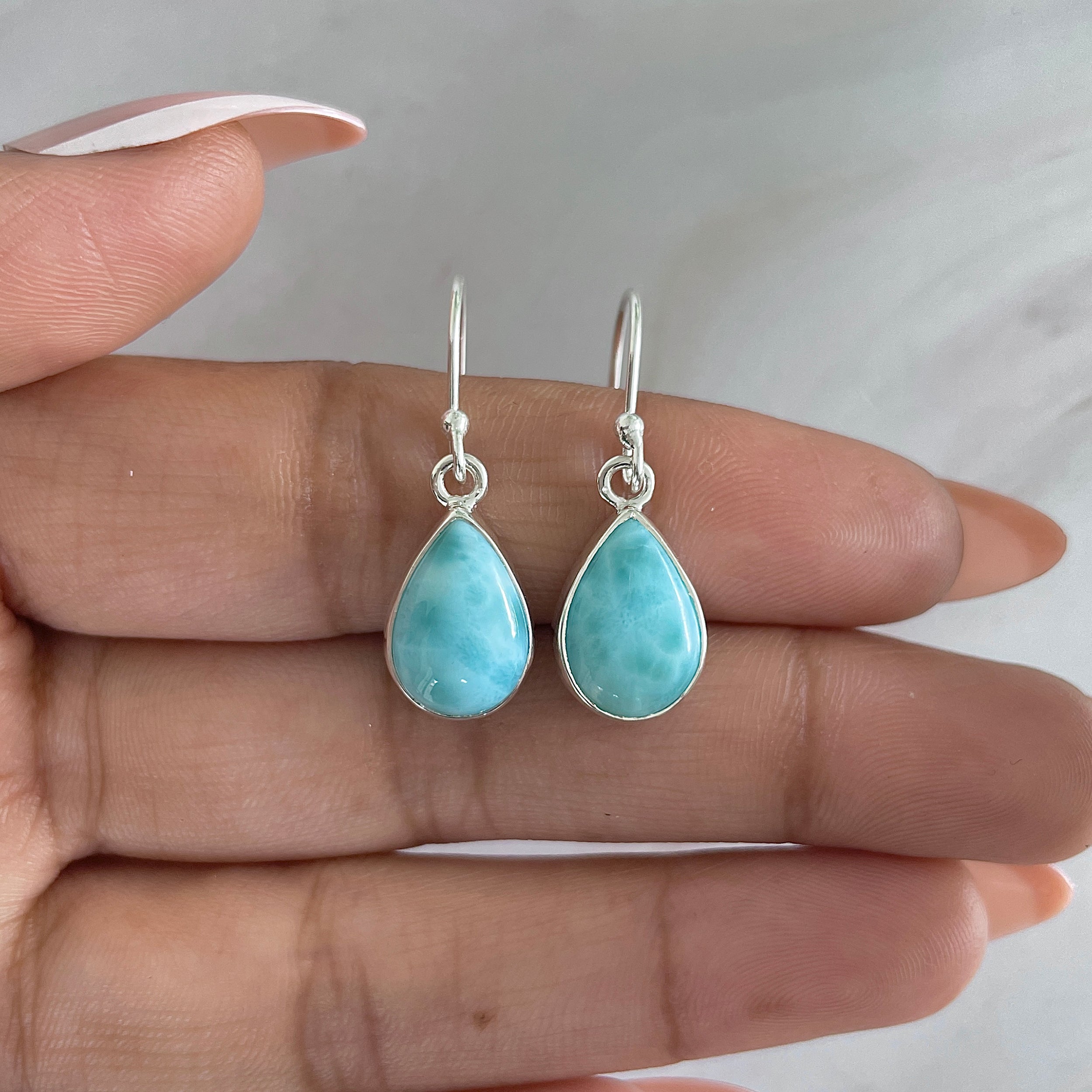Larimar Earring-(LAR-E-1298.)