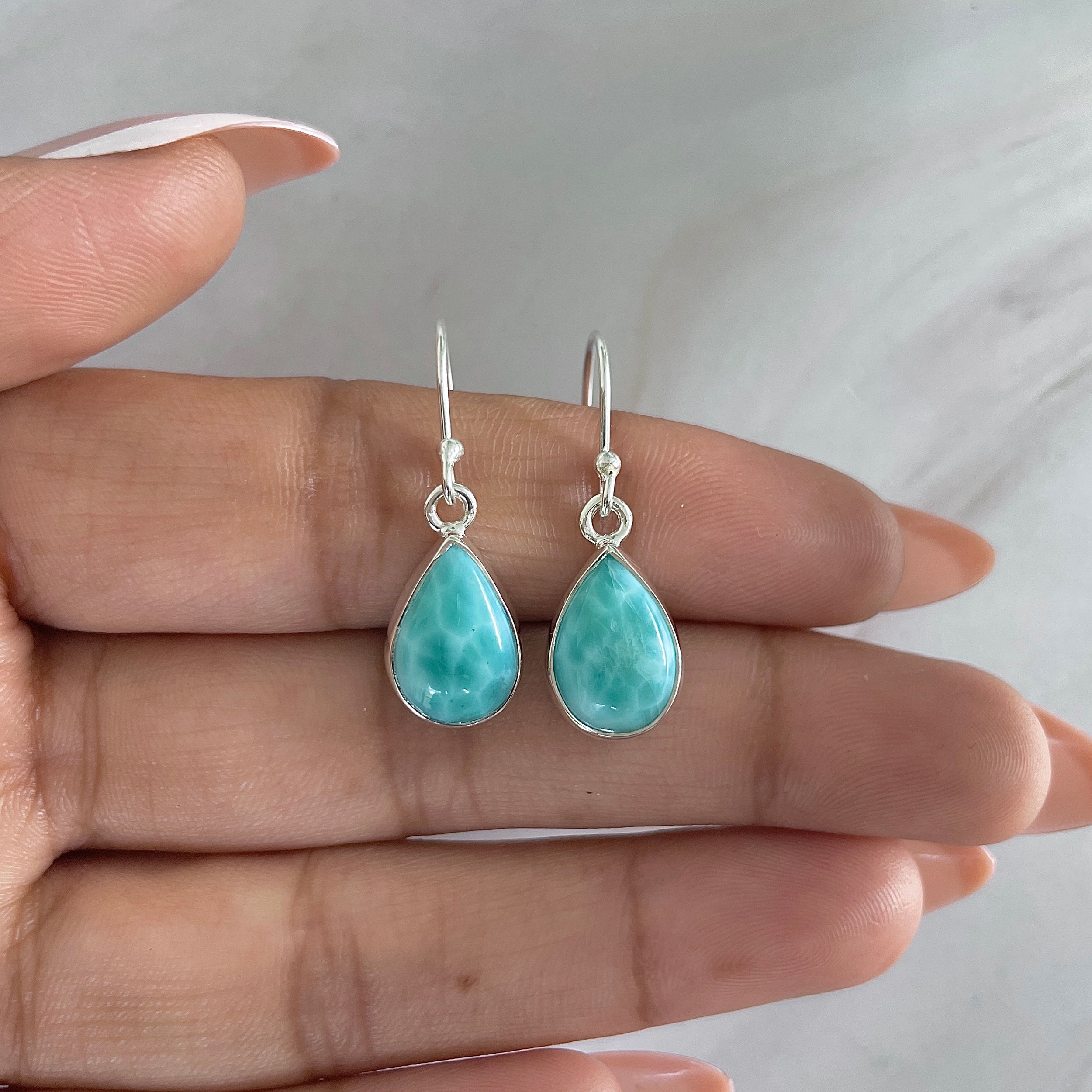 Larimar Earring-(LAR-E-1299.)