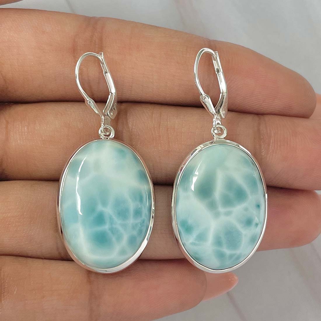 Larimar Earring-(LAR-E-130.)