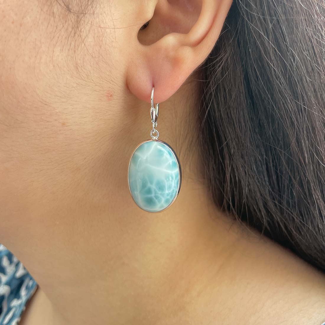 Larimar Earring-(LAR-E-130.)