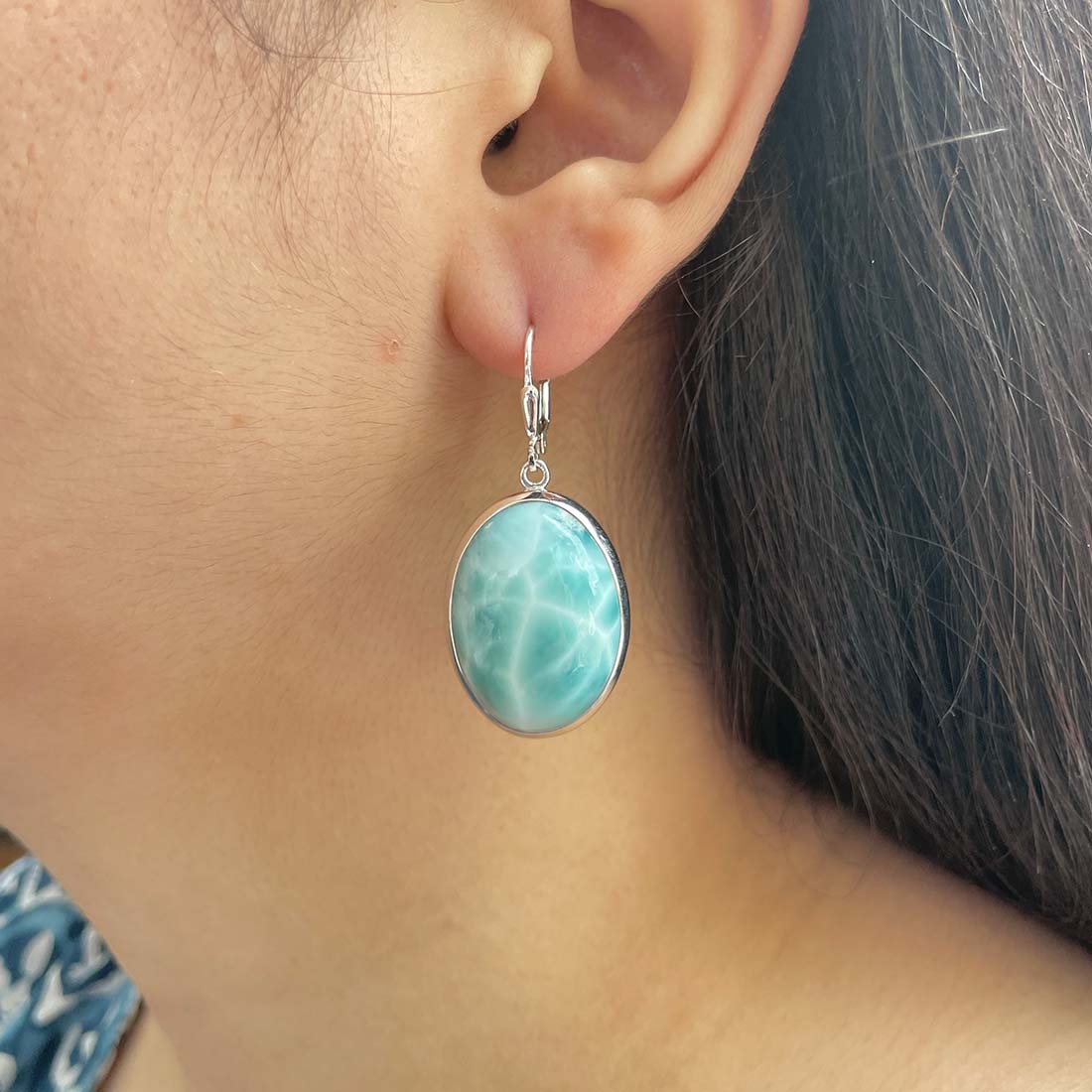 Larimar Earring-(LAR-E-131.)