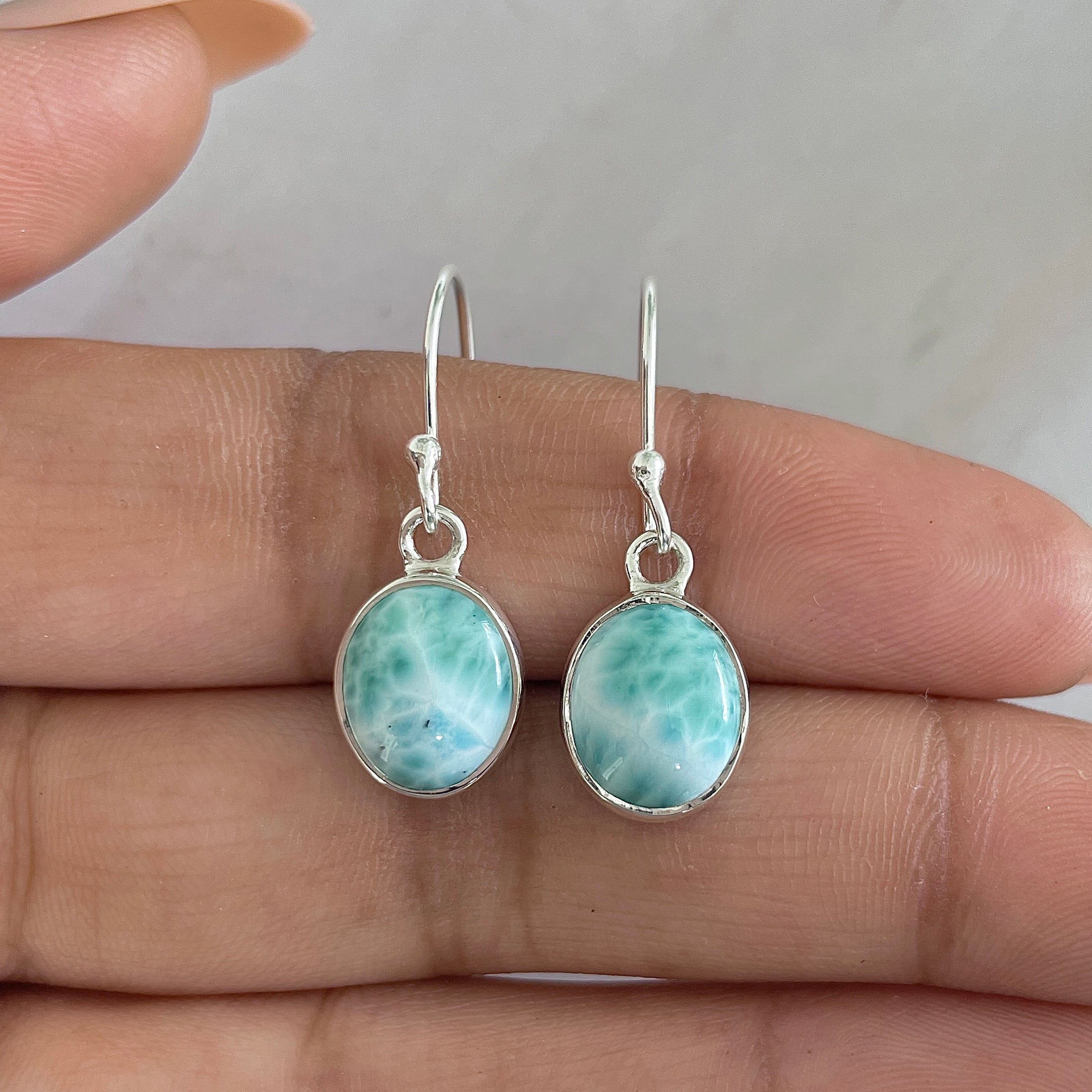 Larimar Earring-(LAR-E-1316.)
