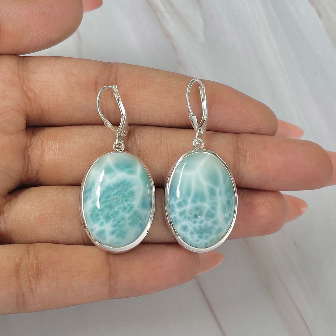 Larimar Earring-(LAR-E-133.)
