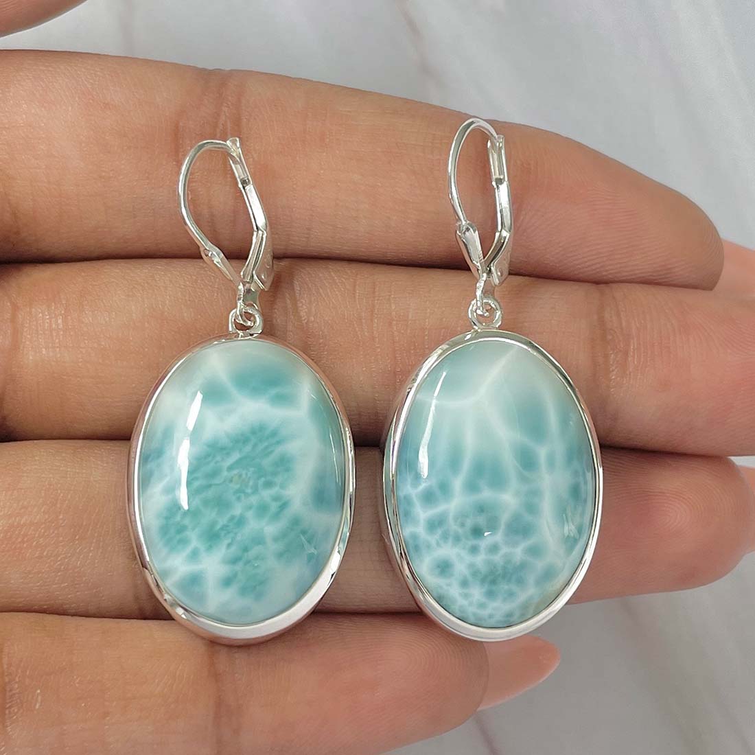 Larimar Earring-(LAR-E-133.)