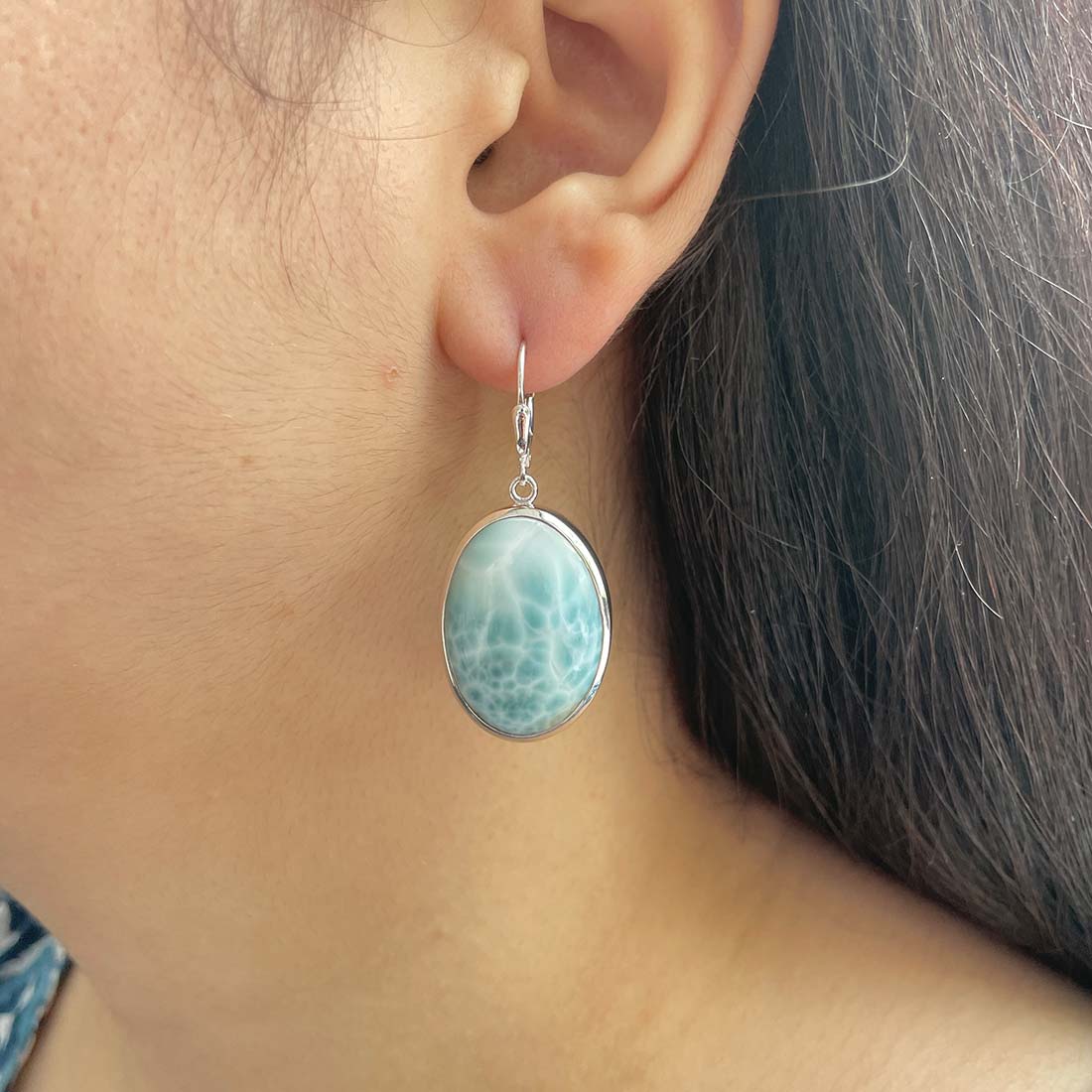 Larimar Earring-(LAR-E-133.)