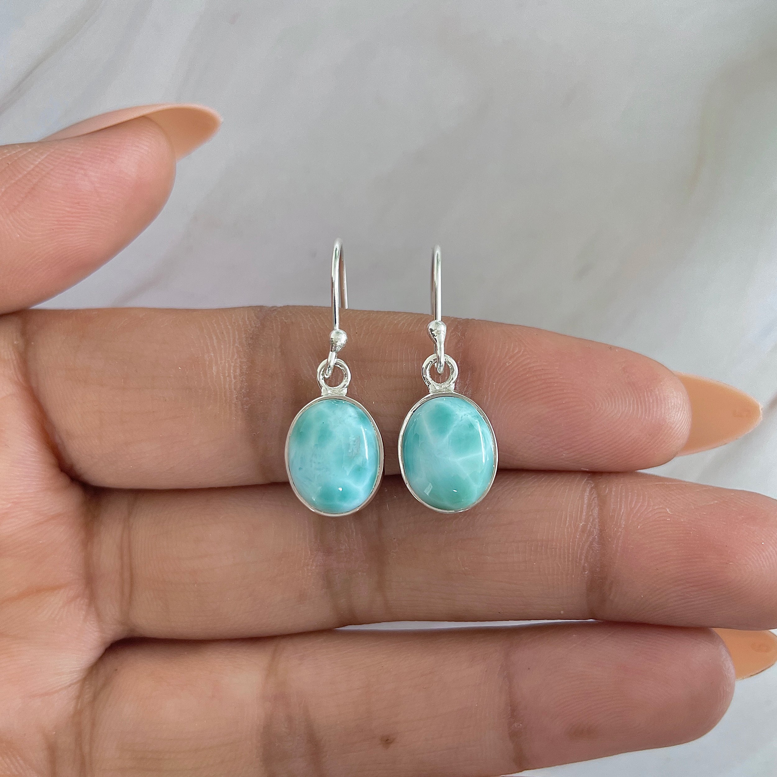 Larimar Earring-(LAR-E-1338.)