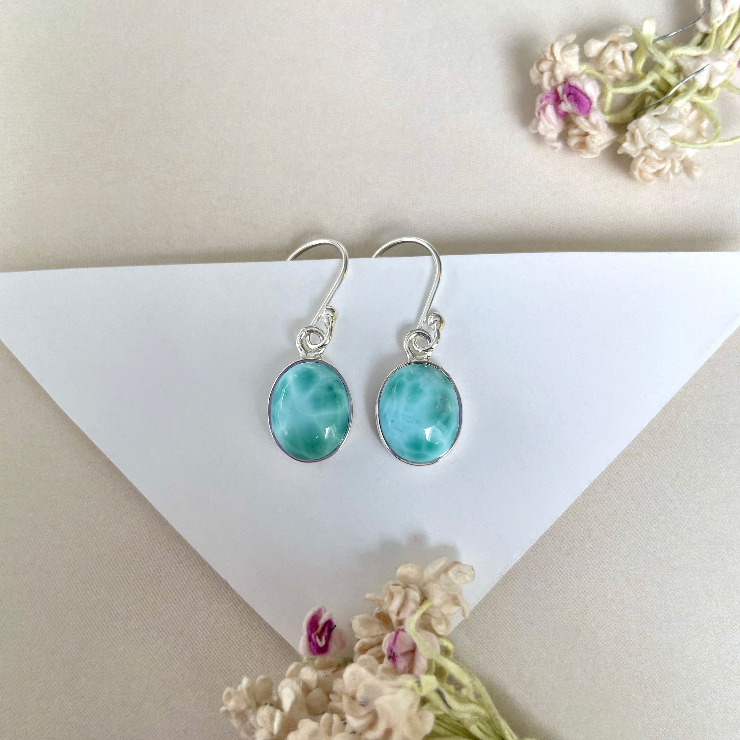 Larimar Earring-(LAR-E-1338.)