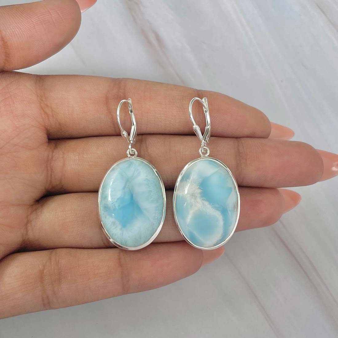 Larimar Earring-(LAR-E-135.)