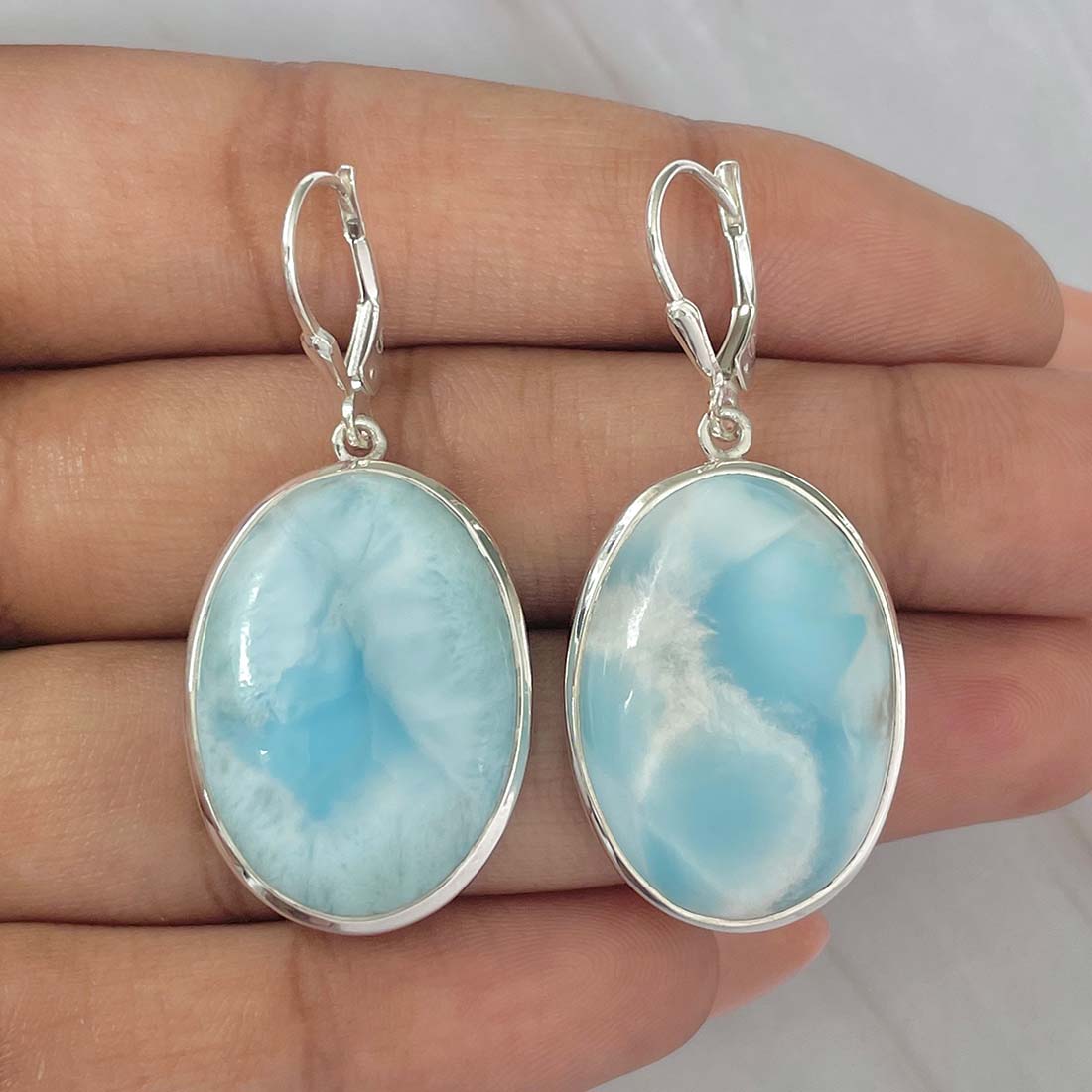 Larimar Earring-(LAR-E-135.)