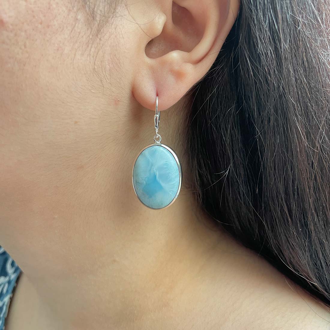 Larimar Earring-(LAR-E-135.)