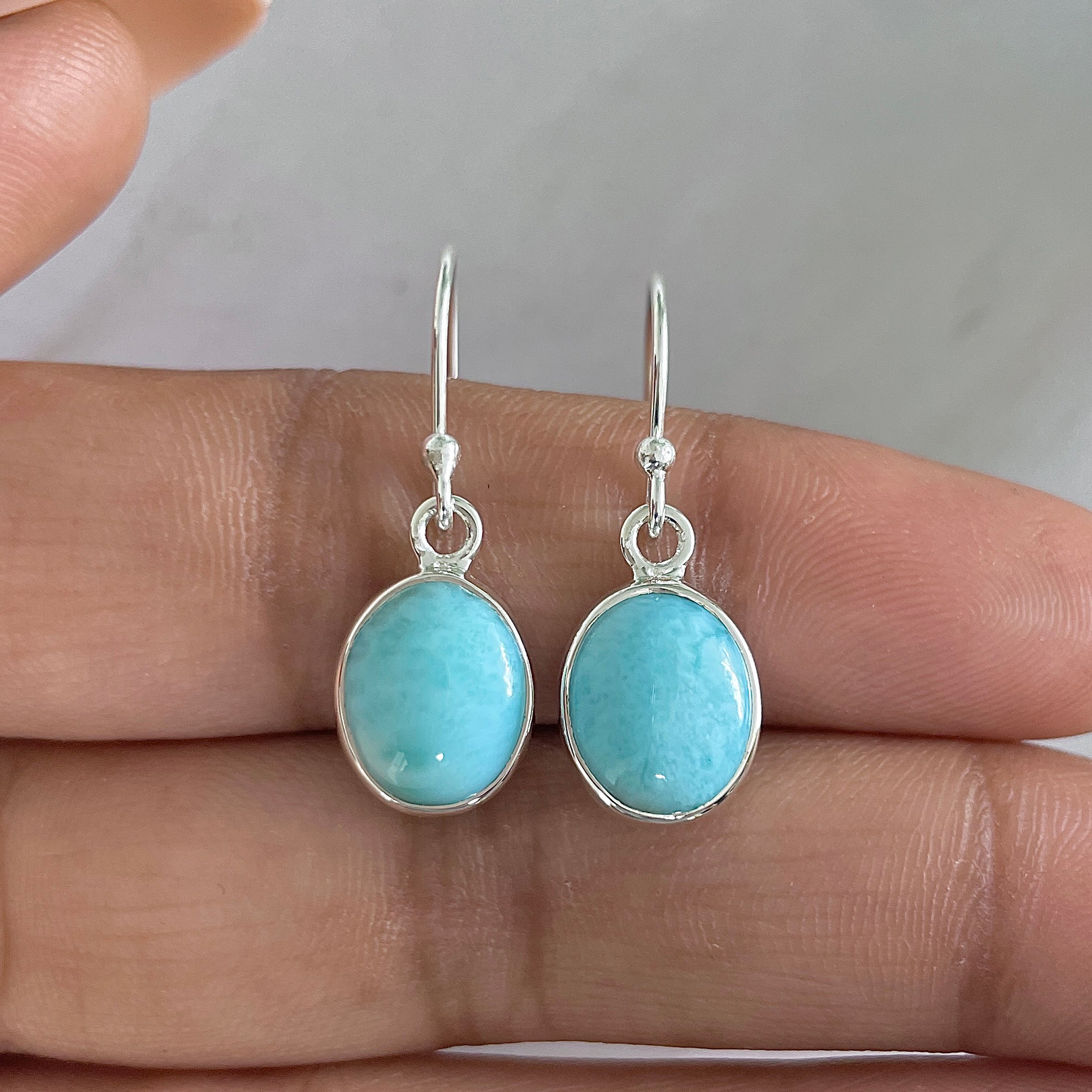 Larimar Earring-(LAR-E-1351.)