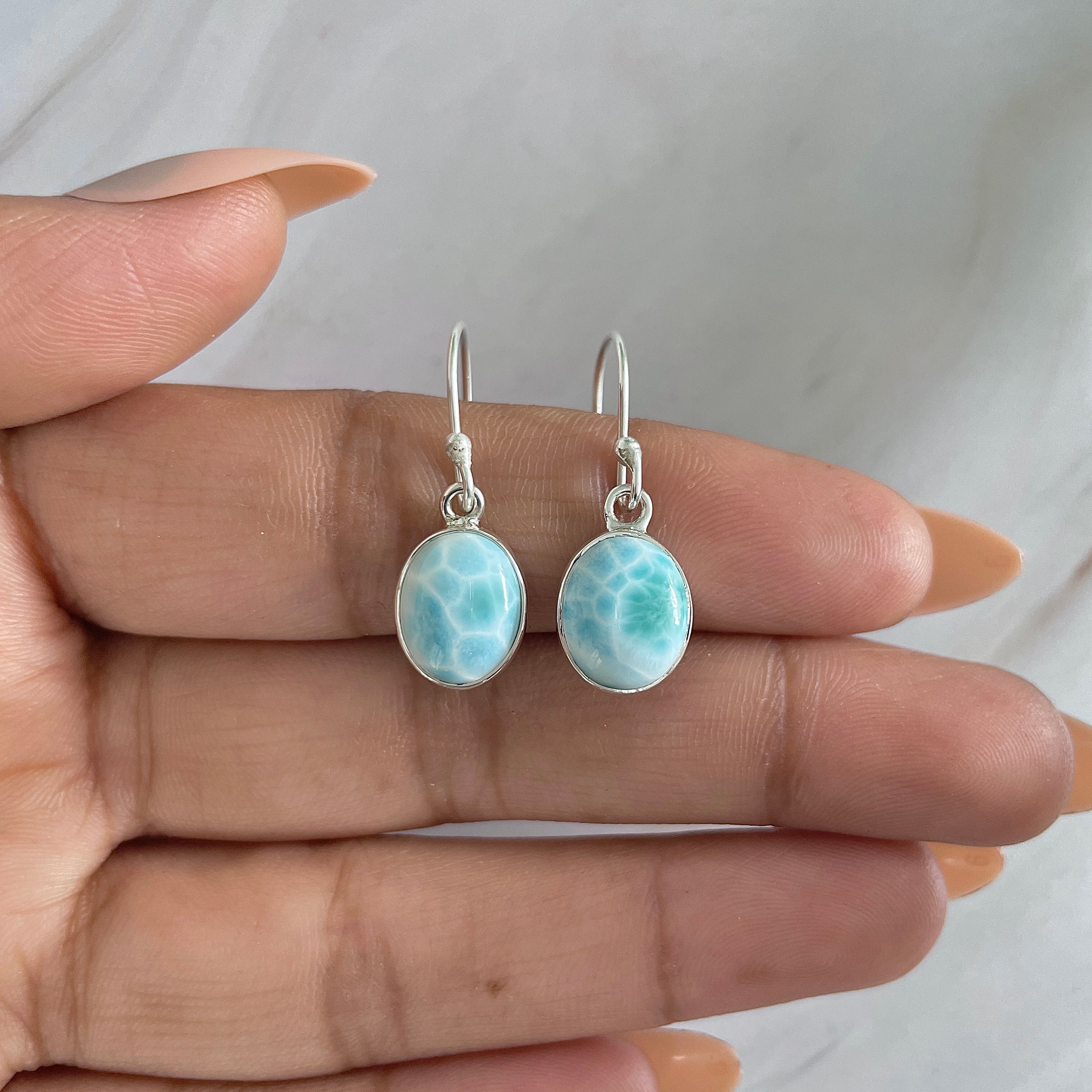Larimar Earring-(LAR-E-1352.)