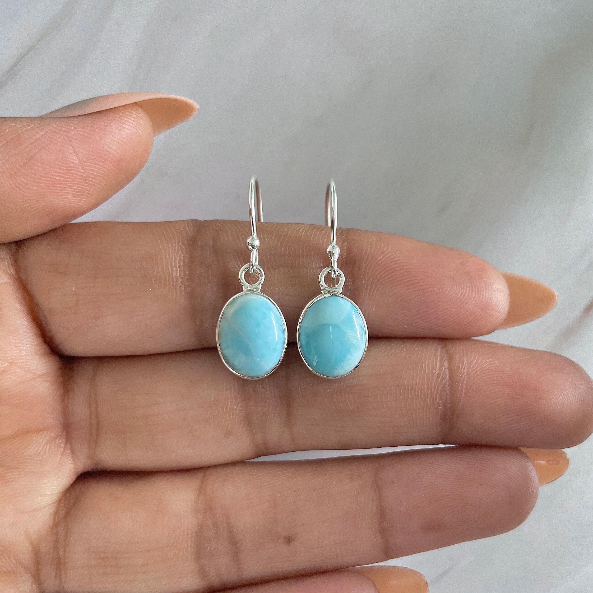 Larimar Earring-(LAR-E-1353.)