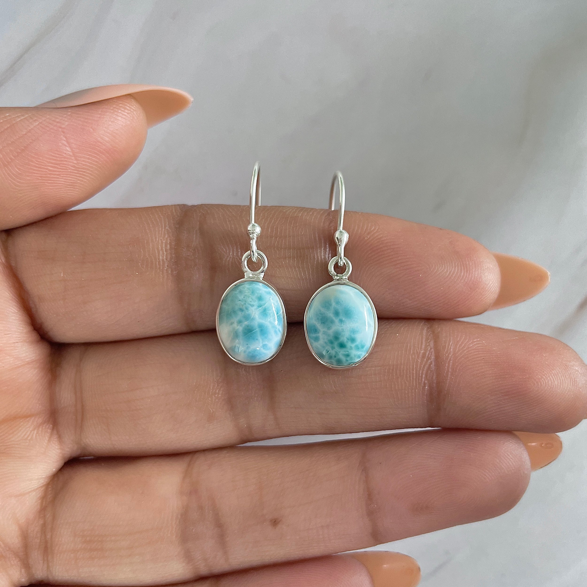 Larimar Earring-(LAR-E-1354.)