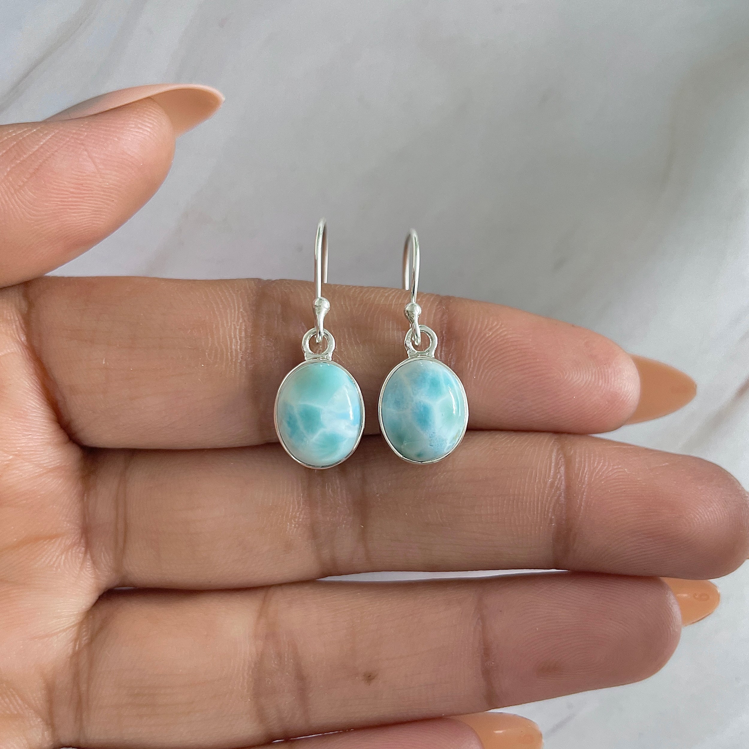 Larimar Earring-(LAR-E-1356.)