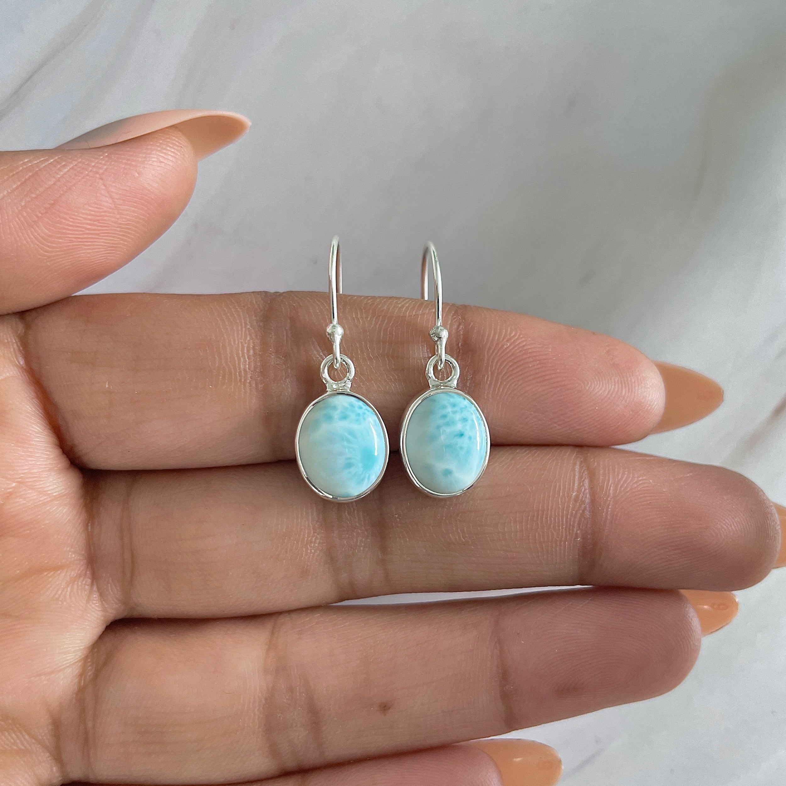 Larimar Earring-(LAR-E-1357.)