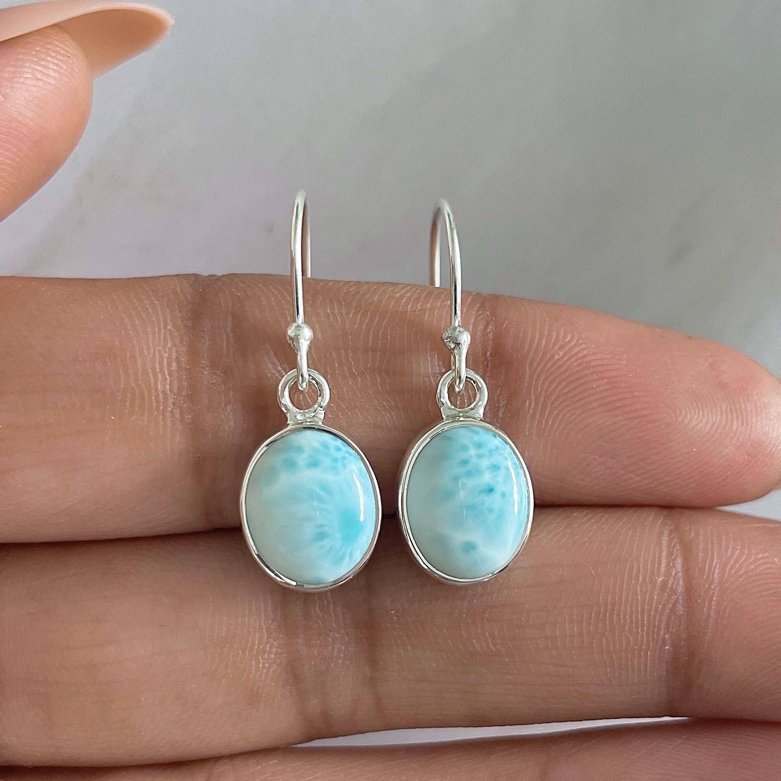 Larimar Earring-(LAR-E-1357.)