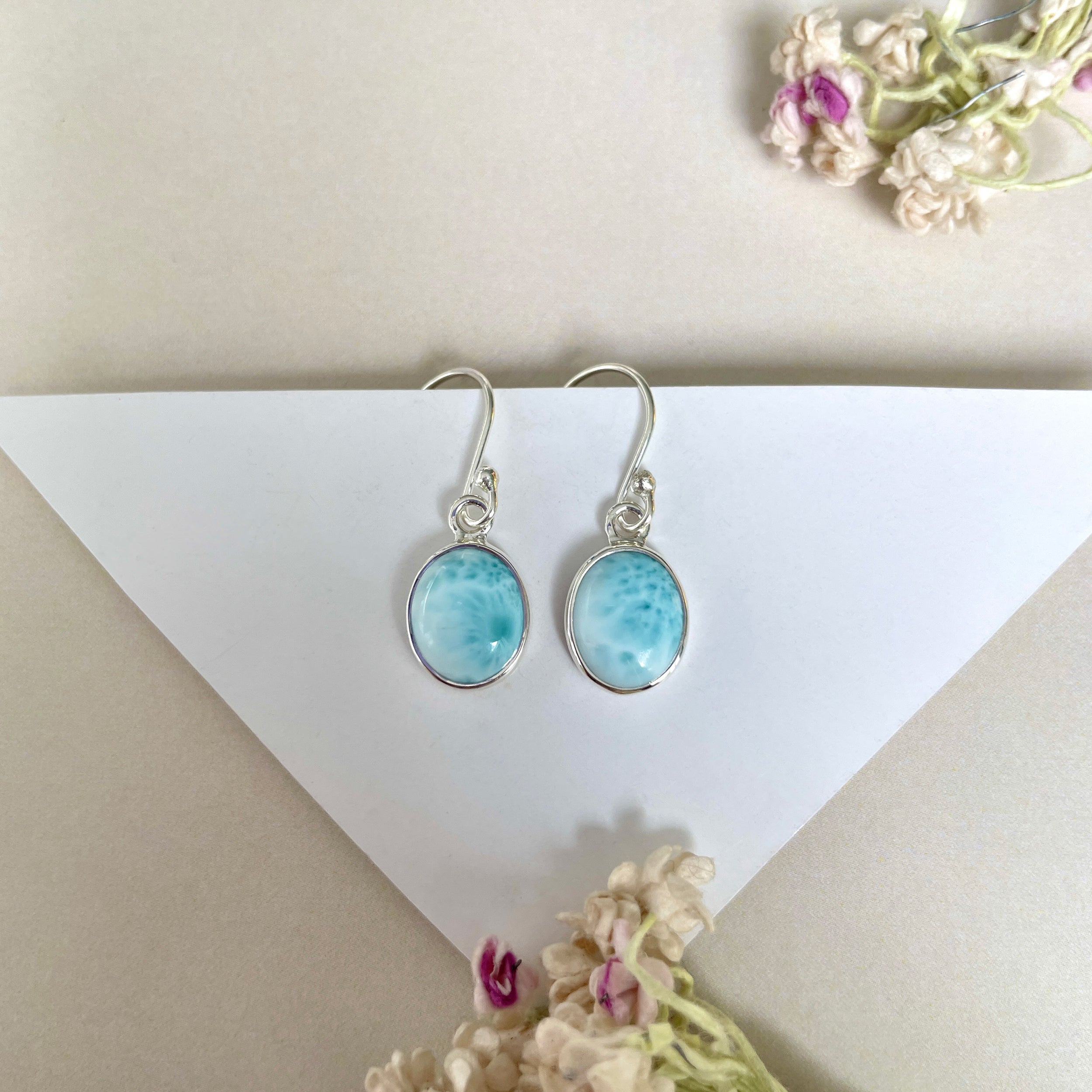 Larimar Earring-(LAR-E-1357.)