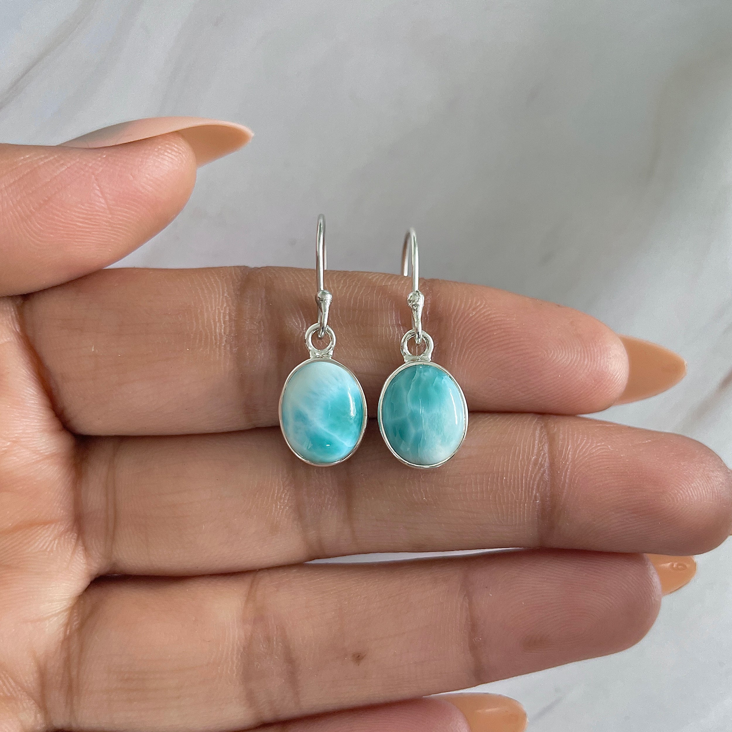 Larimar Earring-(LAR-E-1358.)